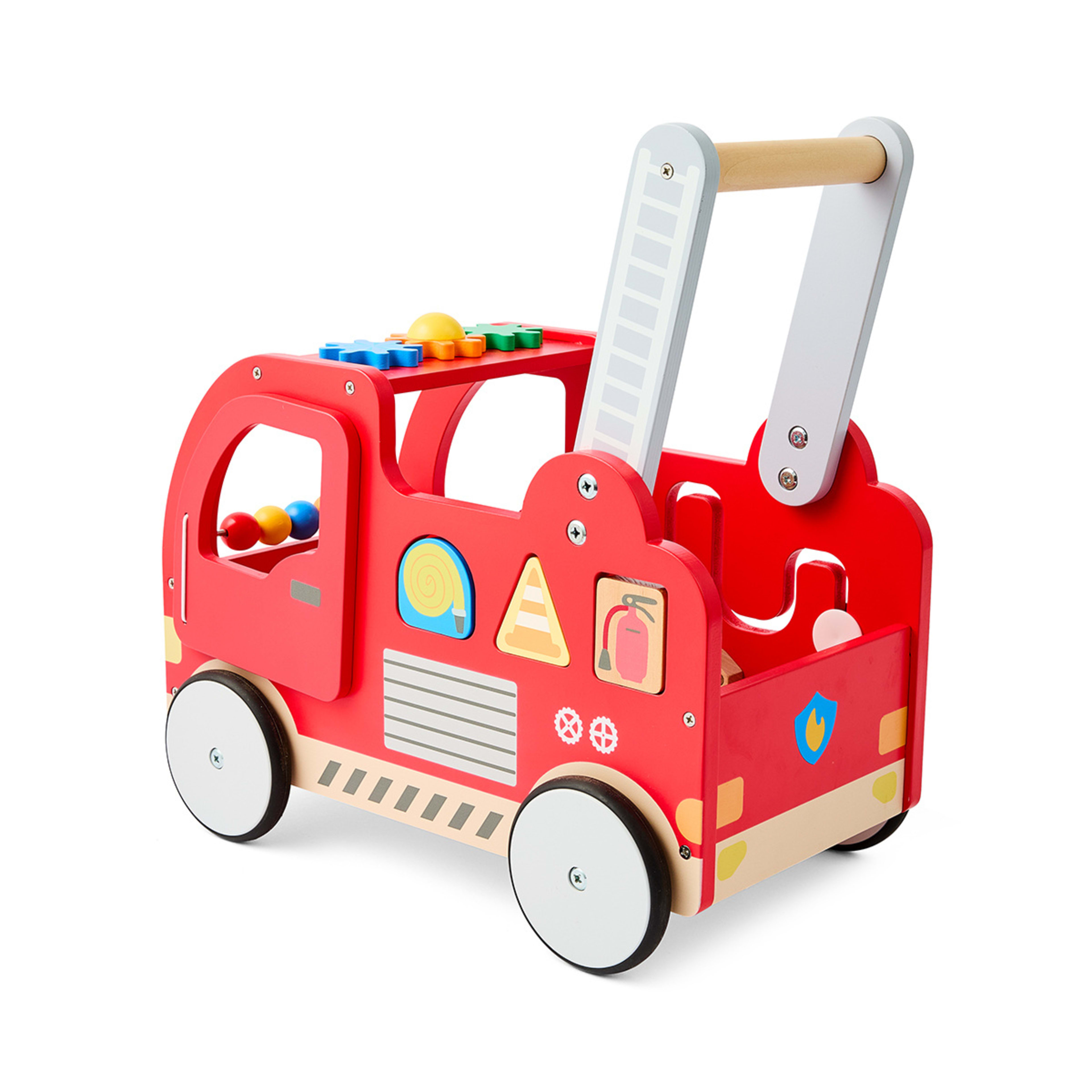 5 Wooden Play Push Along Fire Truck, 5 of 10