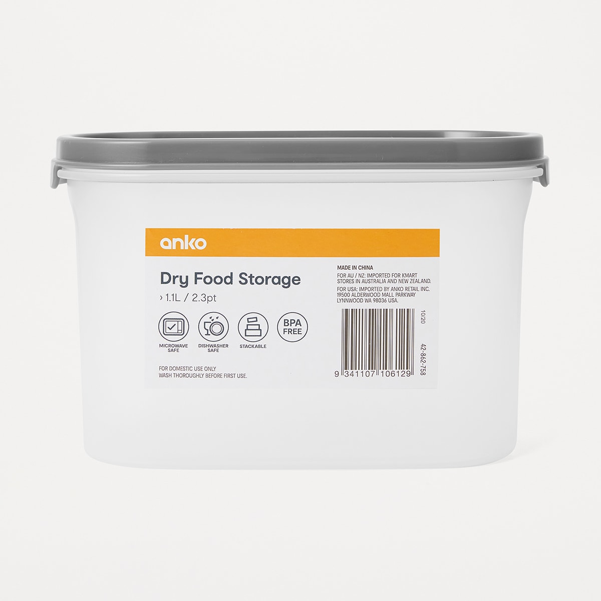 1.1L Dry Food Storage Kmart