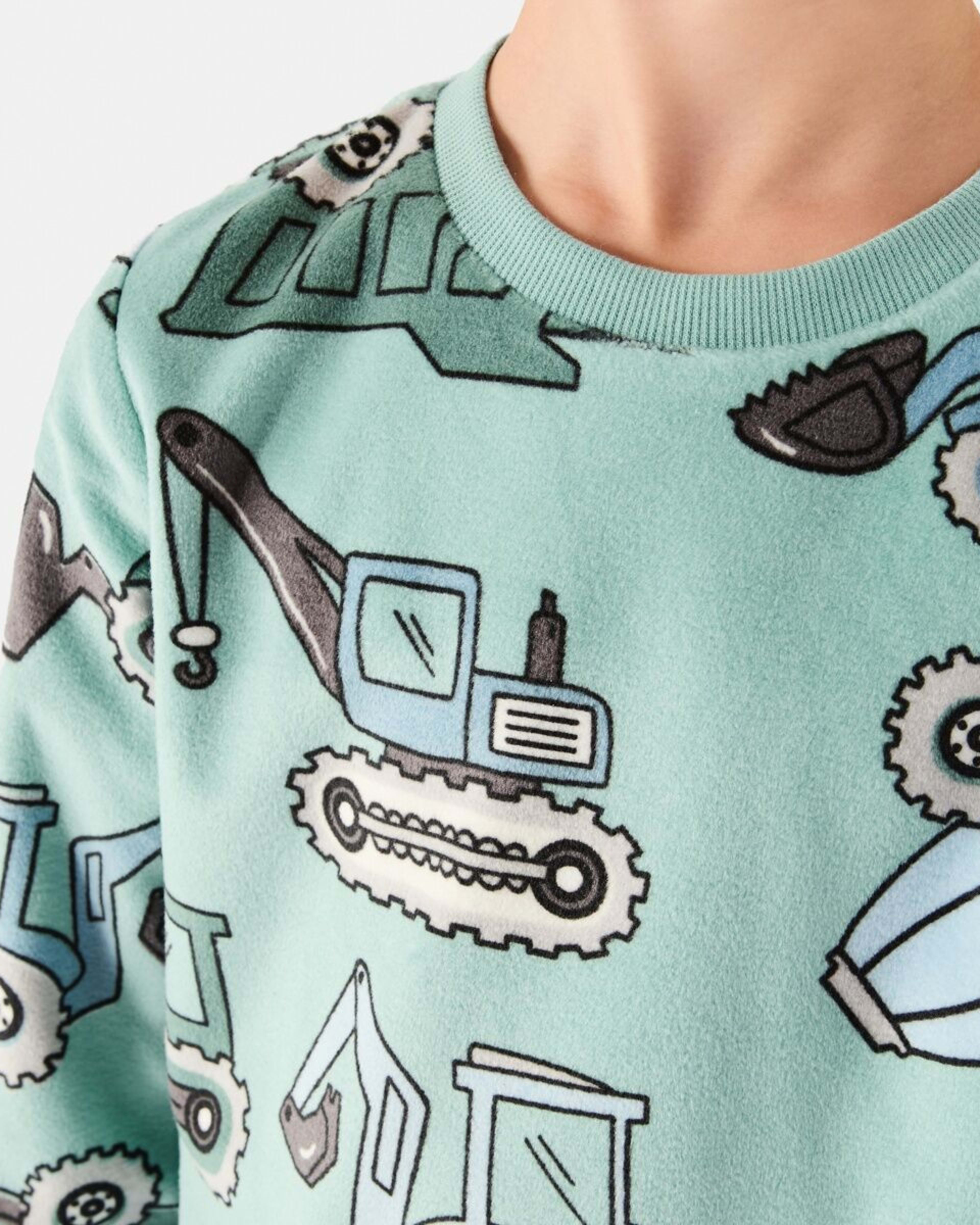 4 Super Soft Pyjama Set Green Trucks, 4 of 10