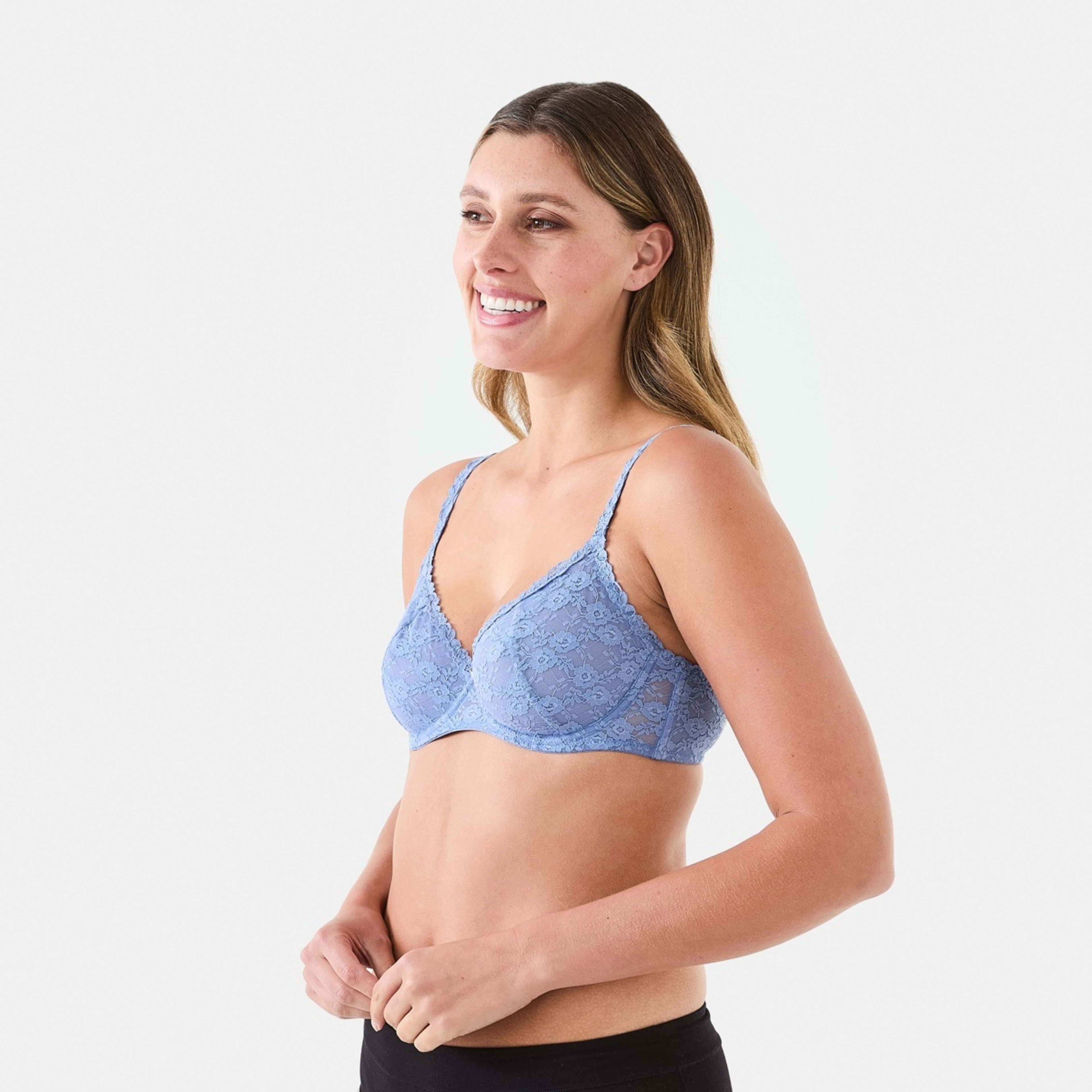 2 Co-ordinated Lace Soft Cup Sage Bra Blu Dlphnm, 2 of 6