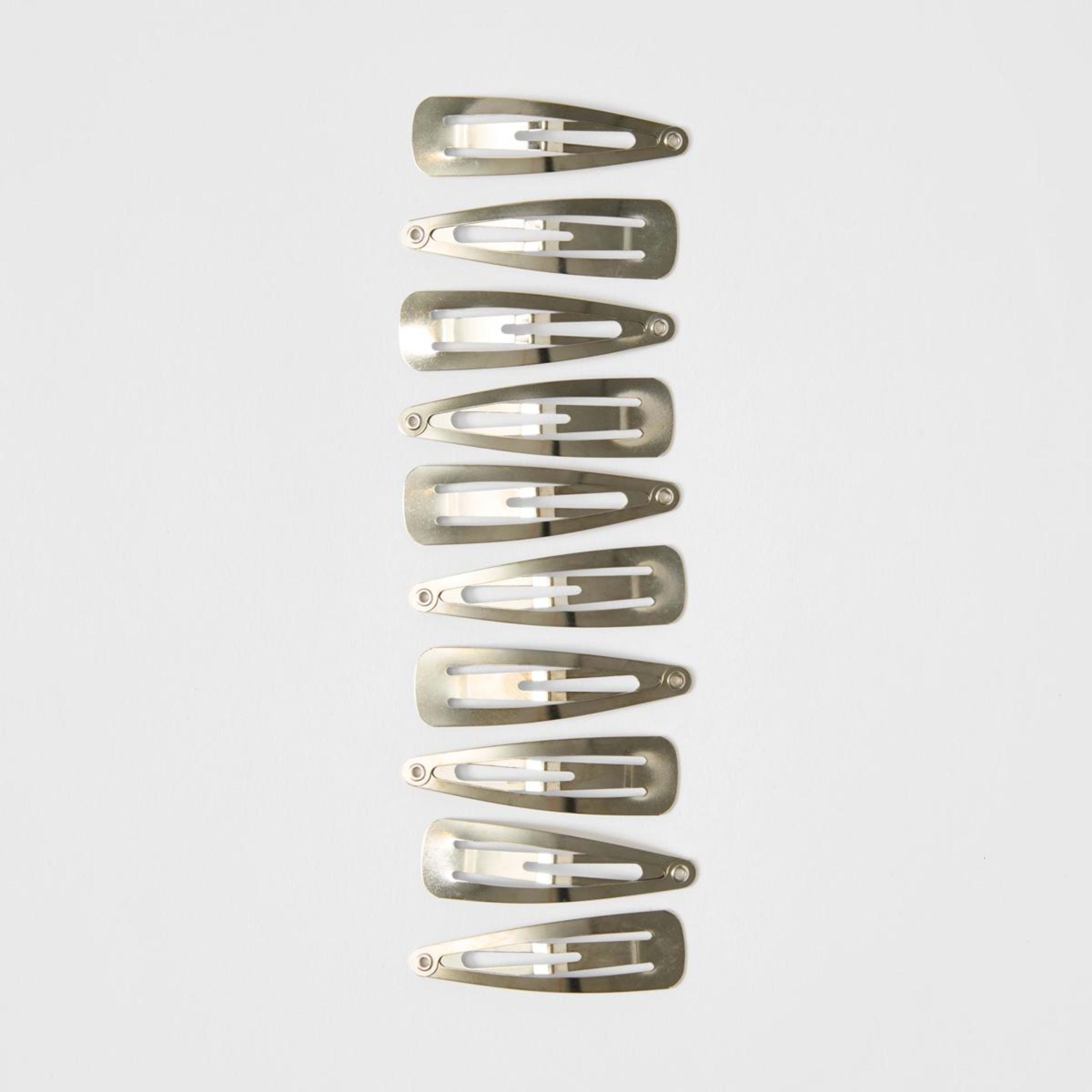 2 OXX Haircare 10 Pack One Touch Clips - Silver Tone, 2 of 3