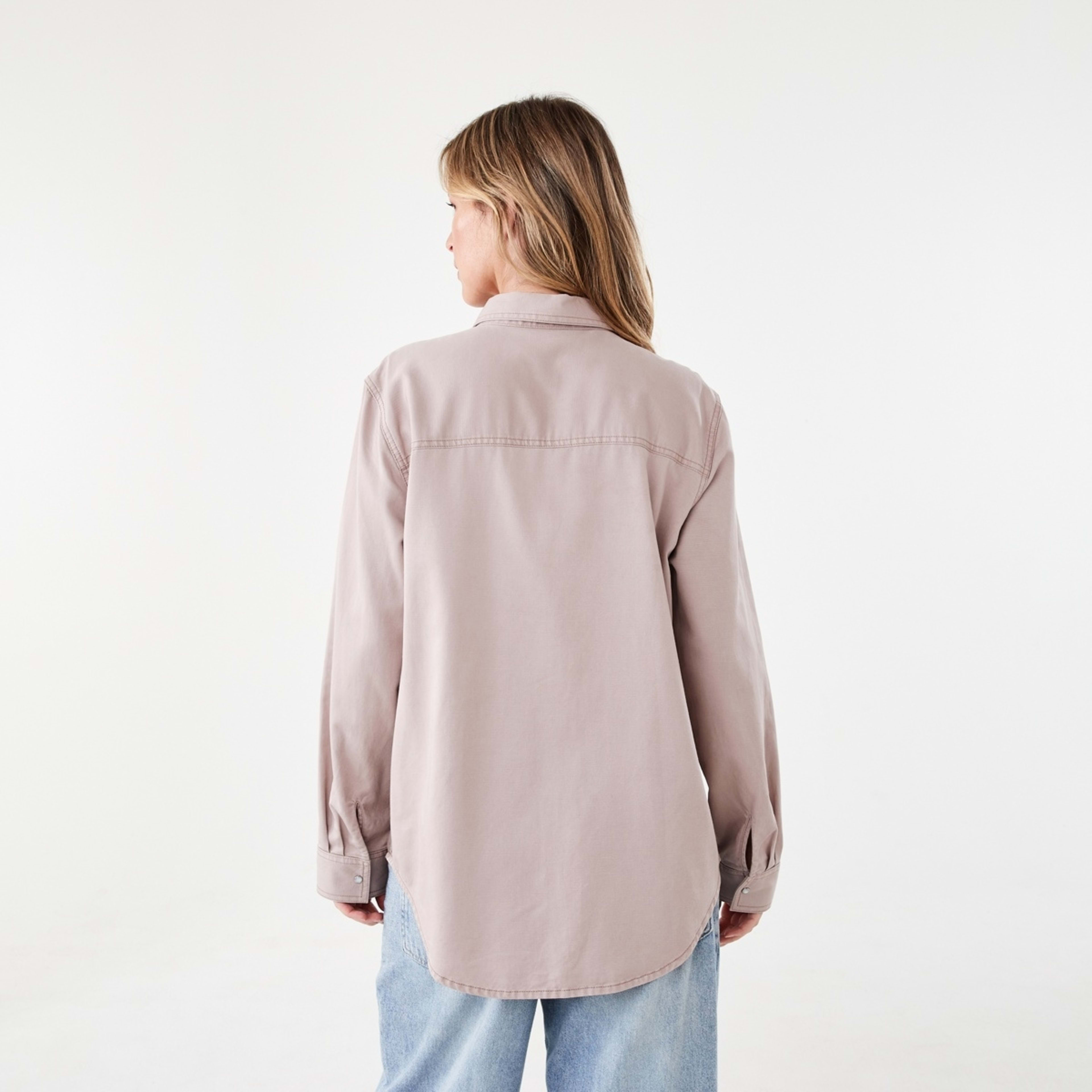 3 Long Sleeve Cotton Slub Shirt Storm Pnk, 3 of 7