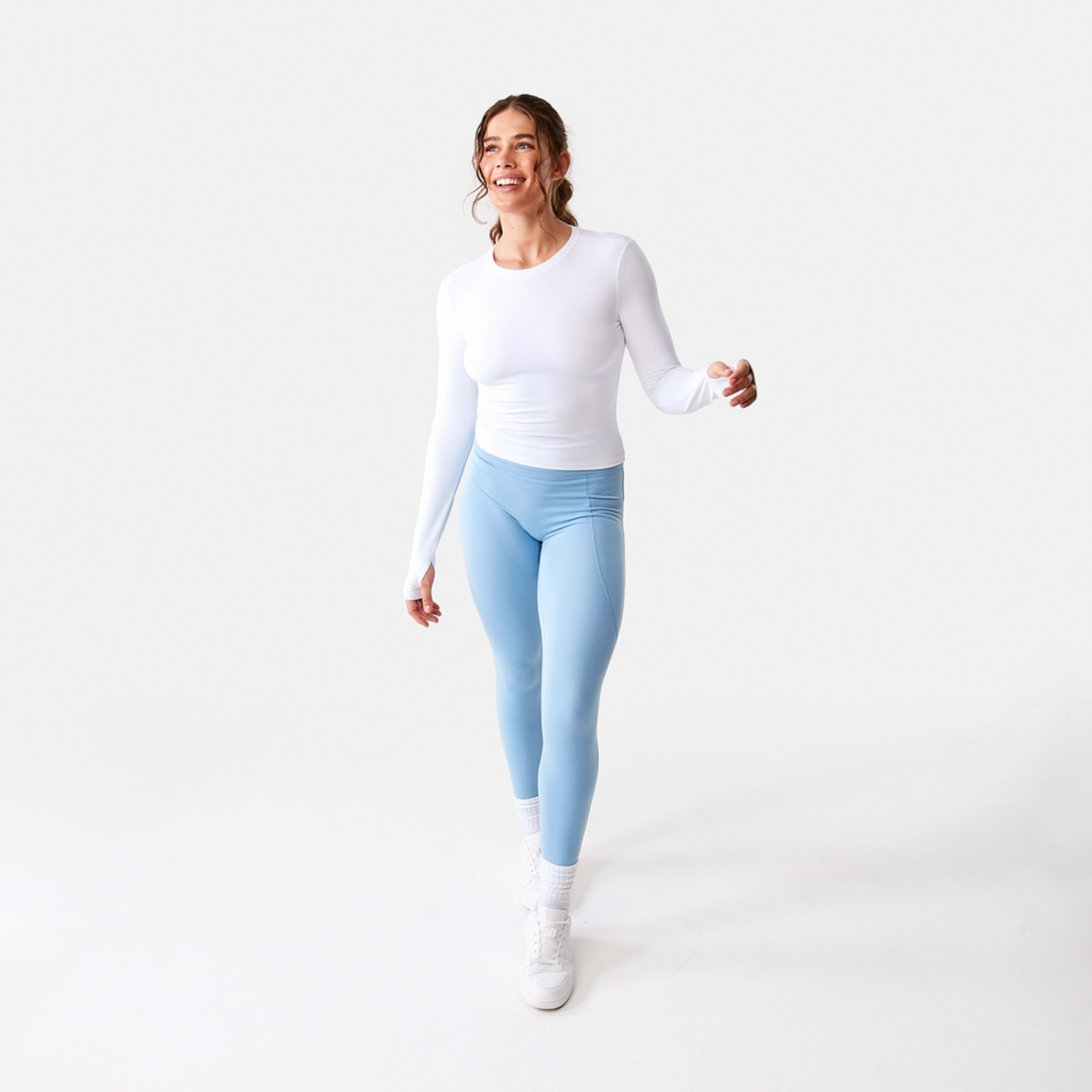 3 Active Womens Long Sleeve Ultrasoft Top White, 3 of 9