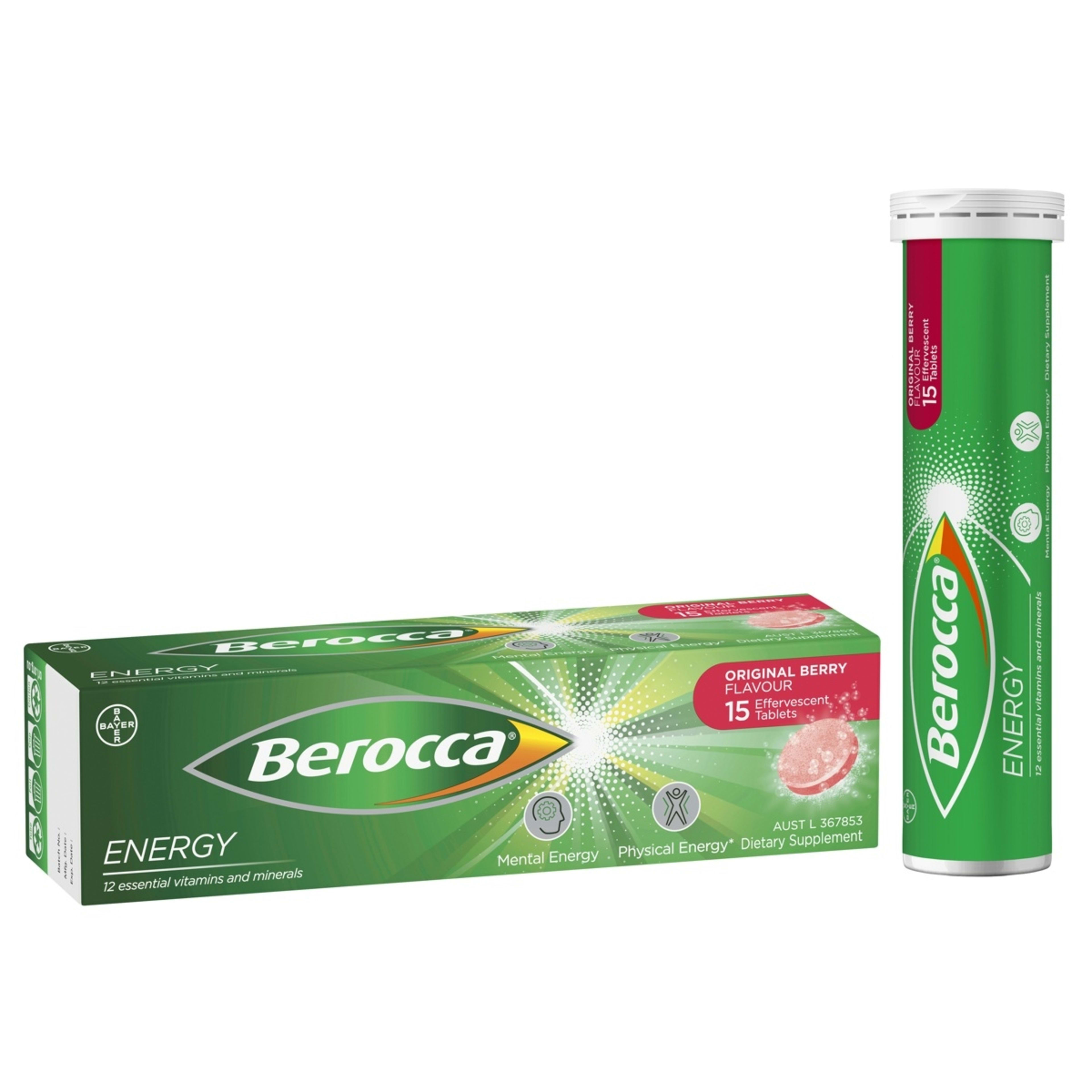 2 15 Pack Berroca Energy Original Berry Flavour Effervescent Tablets, 2 of 10