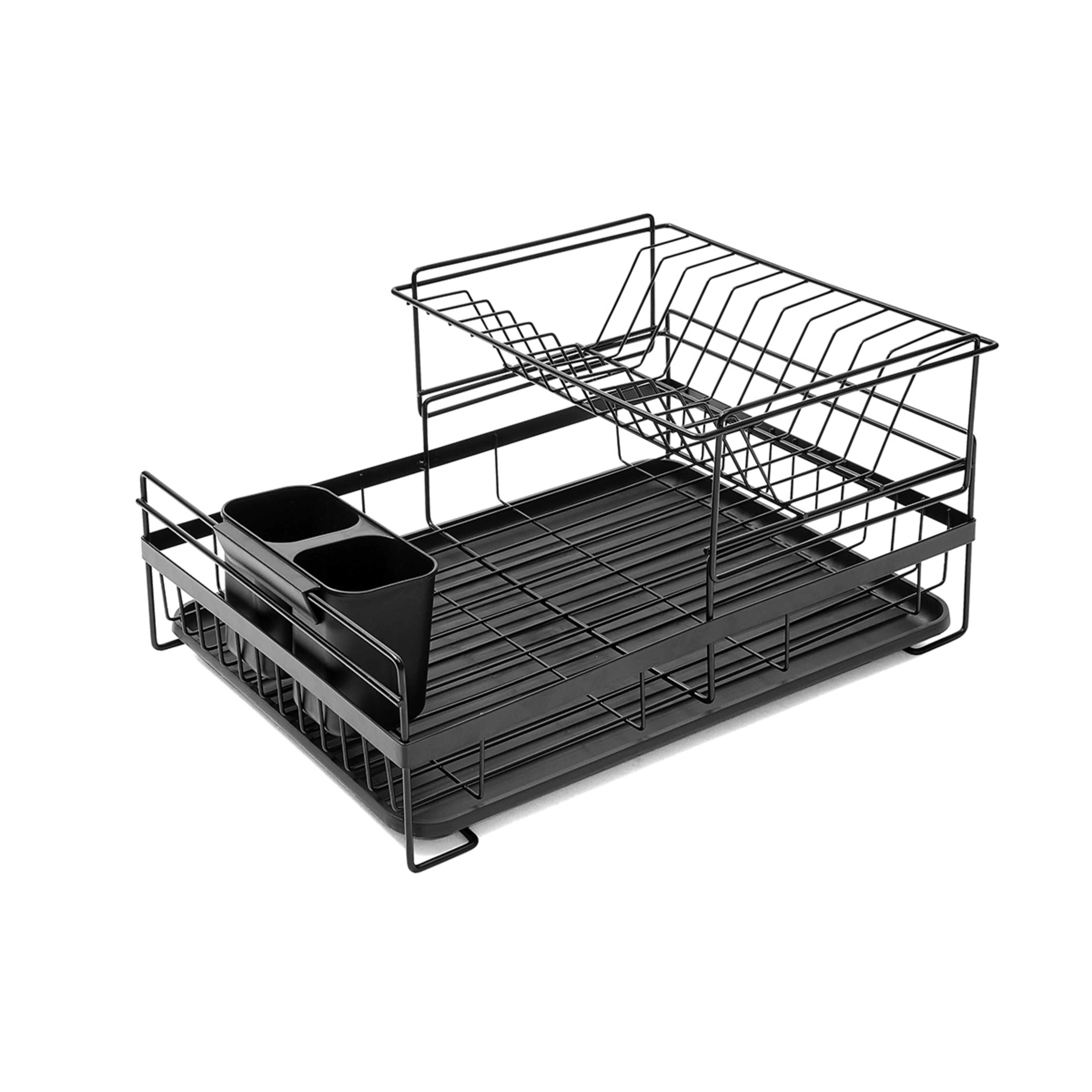 7 2 Tier Dish Rack - Black, 7 of 10