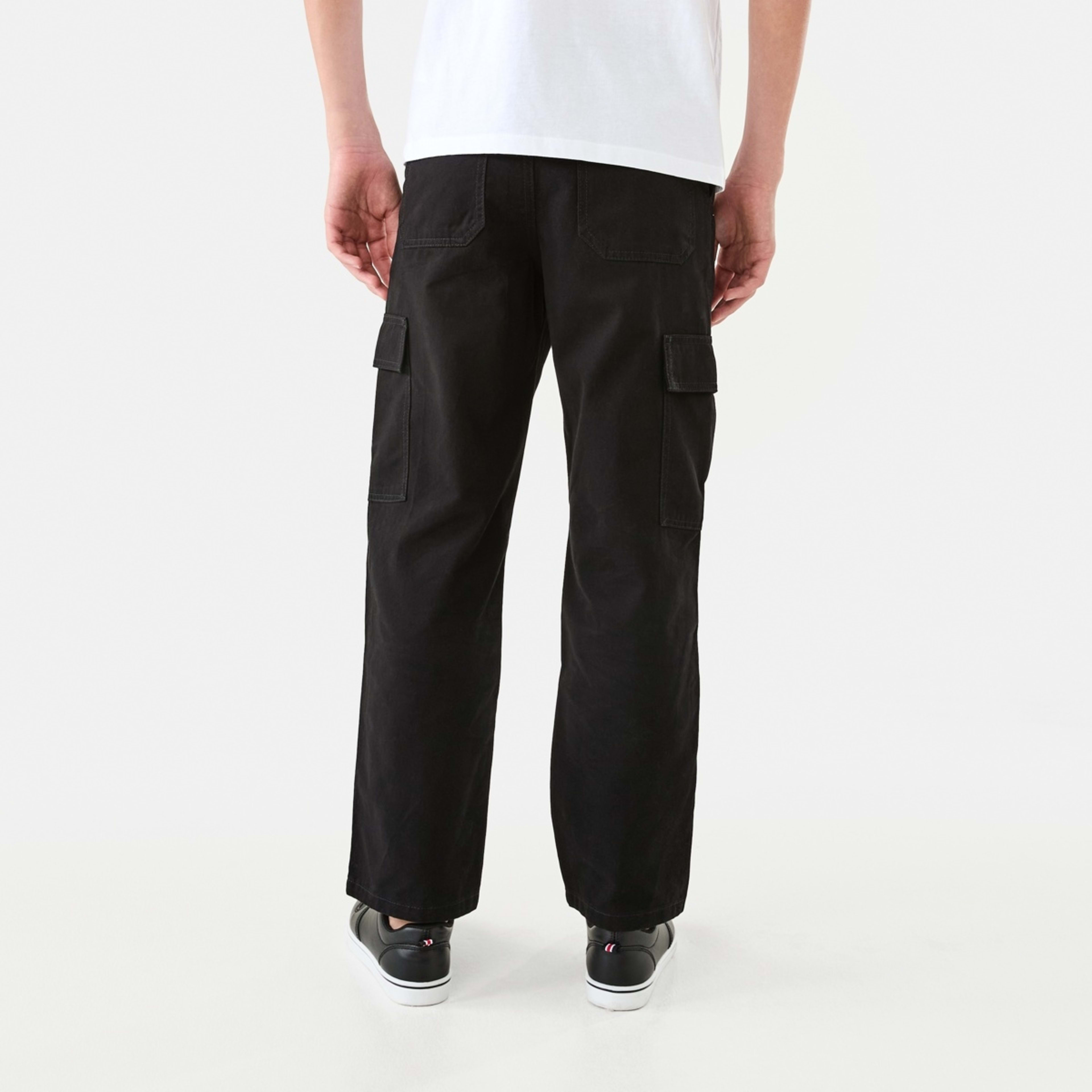 2 Fixed Waist Cargo Pants Black, 2 of 8