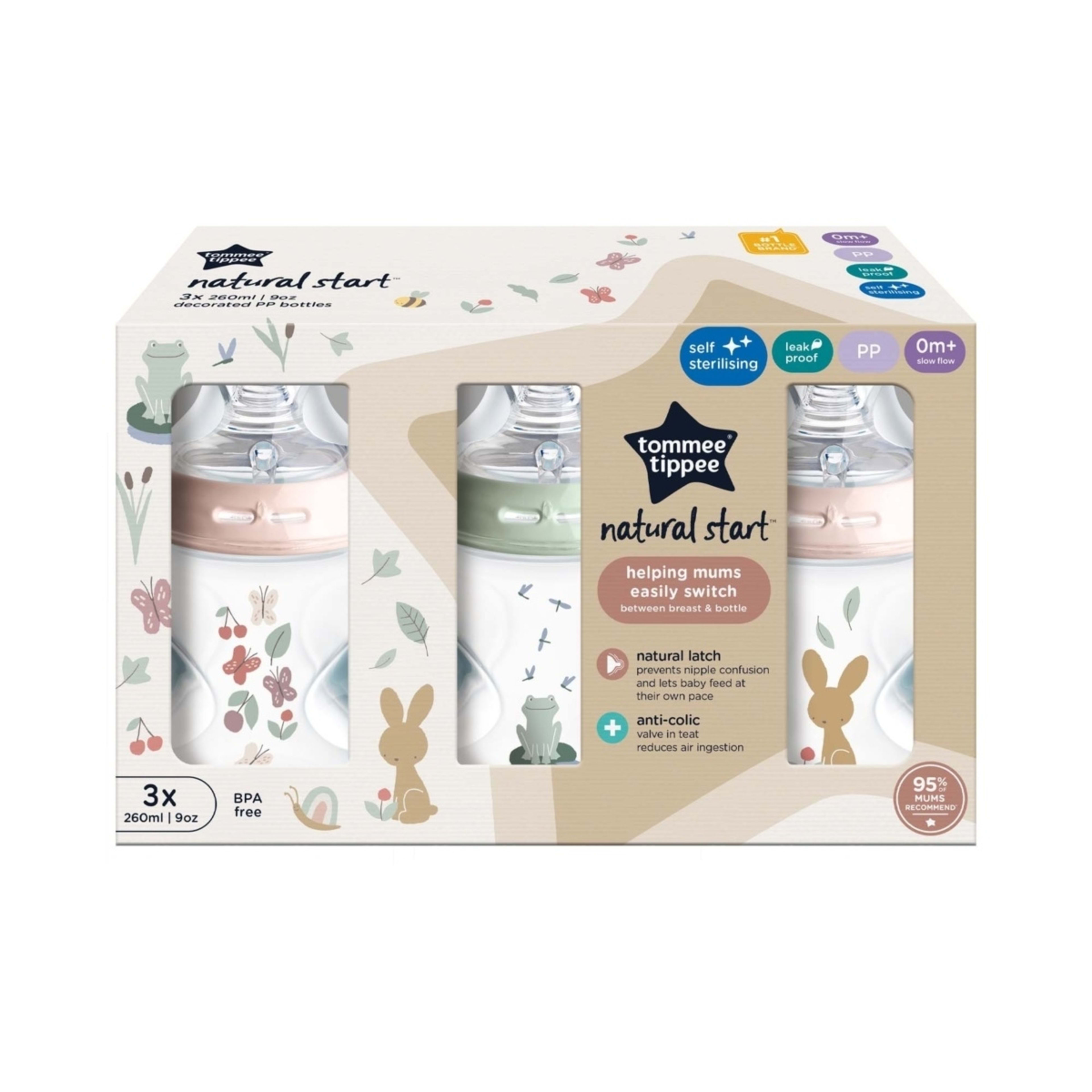1 3 Pack Tommee Tippee Natural Start Decorated Baby Bottles