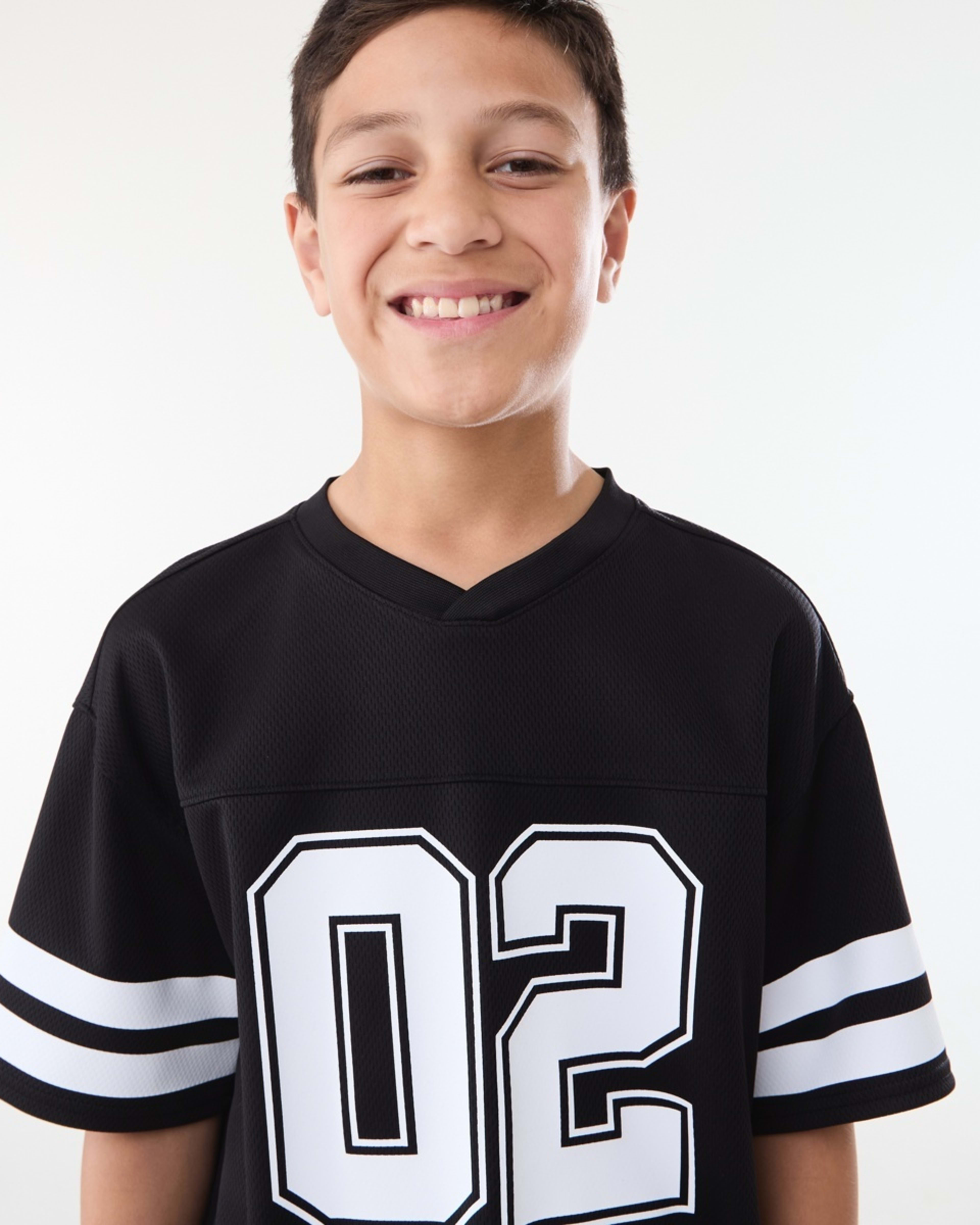4 Short Sleeve Oversized Mesh T-shirt JERSEY 02 BLACK, 4 of 6