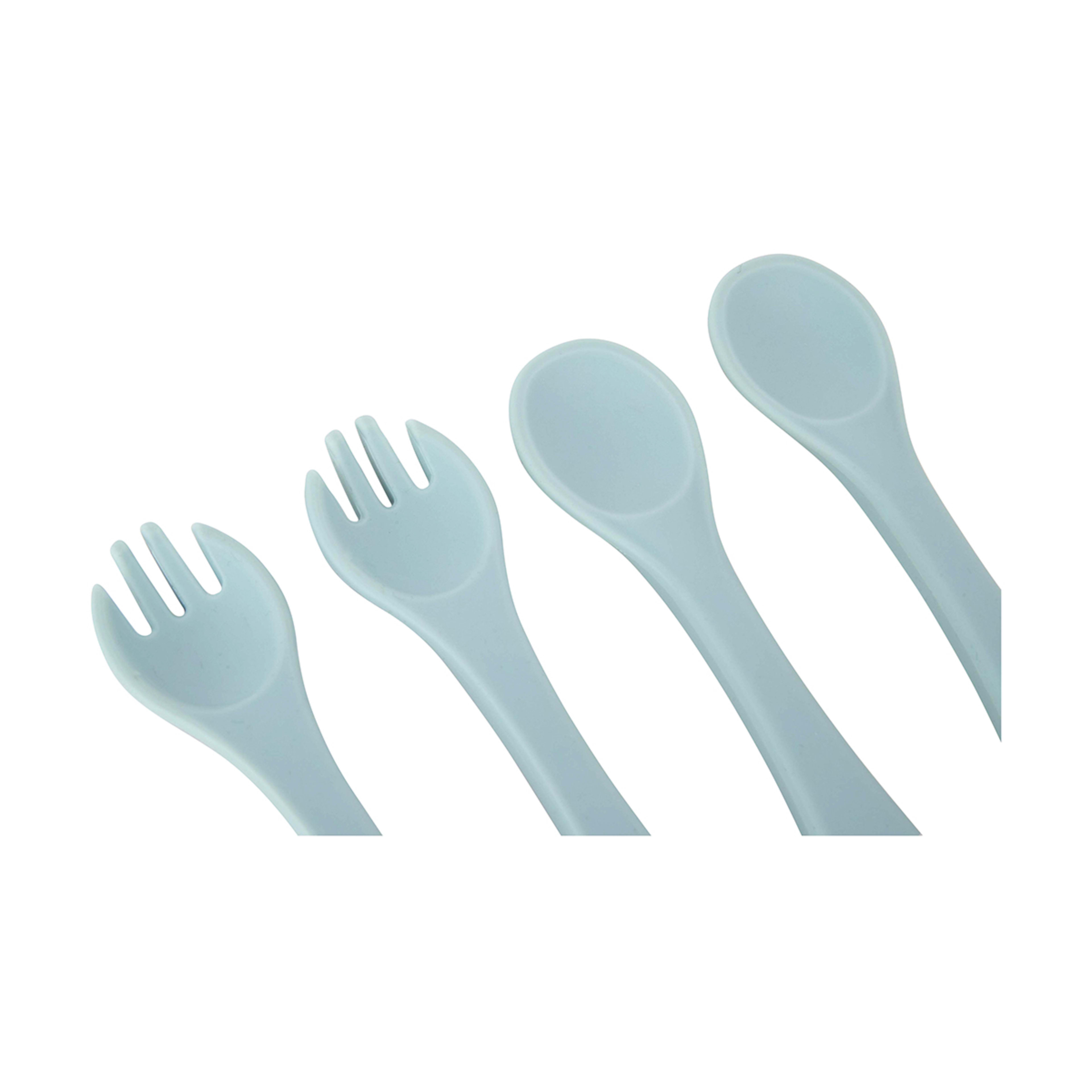 4 Piece Silicone Spoon & Fork Set Teal Kmart