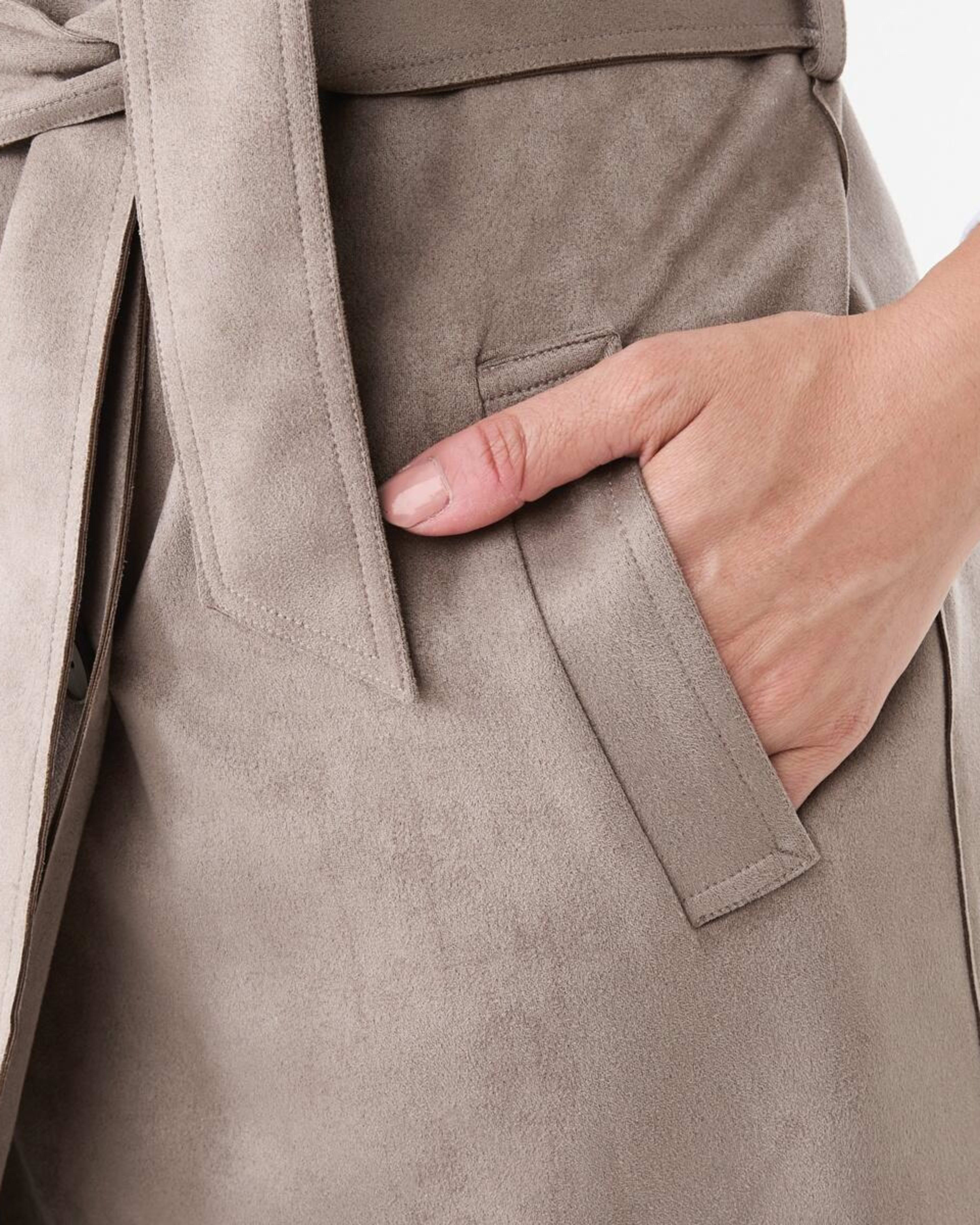 7 Sleeveless Suedette Trench Coat Taupe Brn, 7 of 7