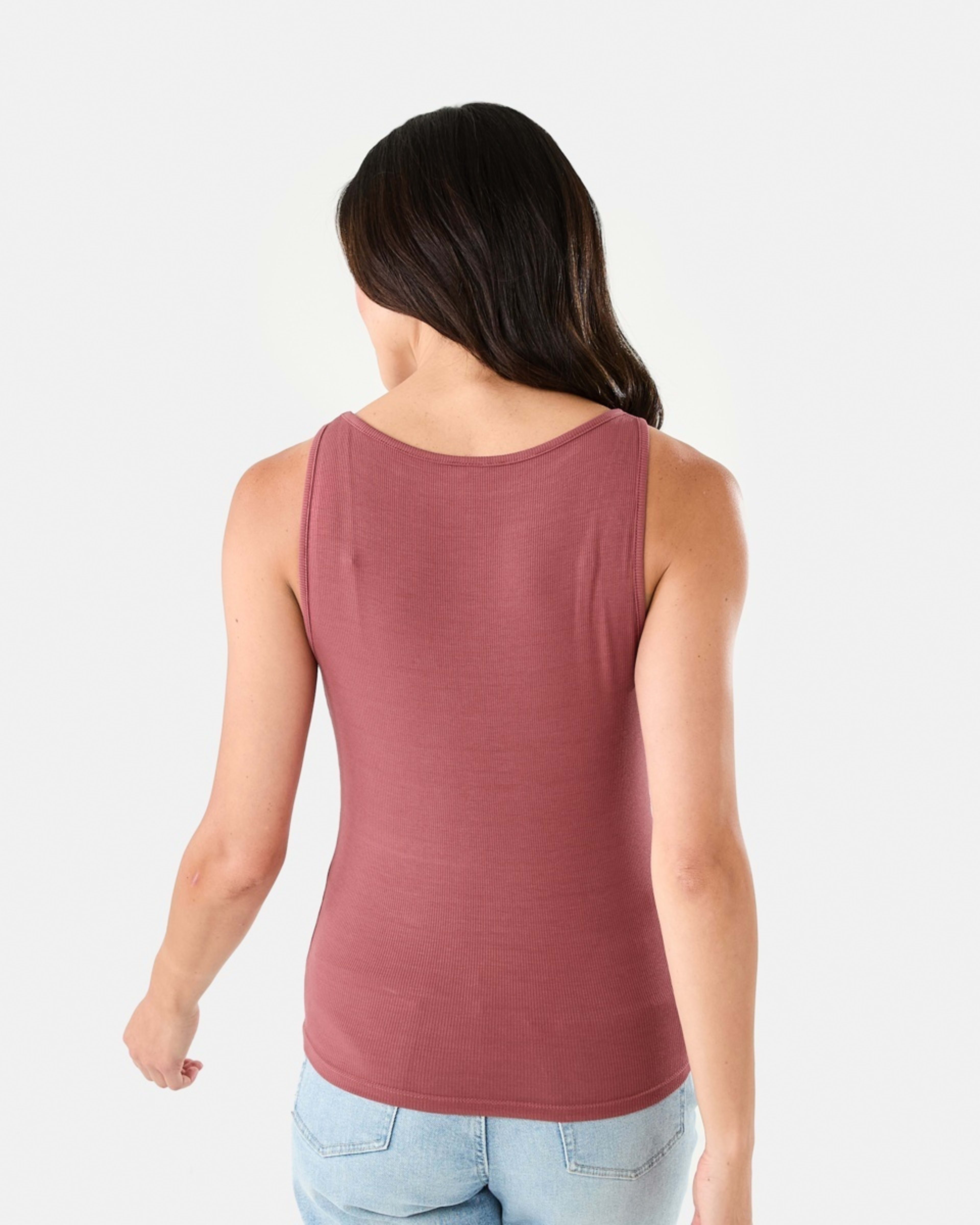 5 Sleeveless Rib Boat Neck Top Dried Red, 5 of 8