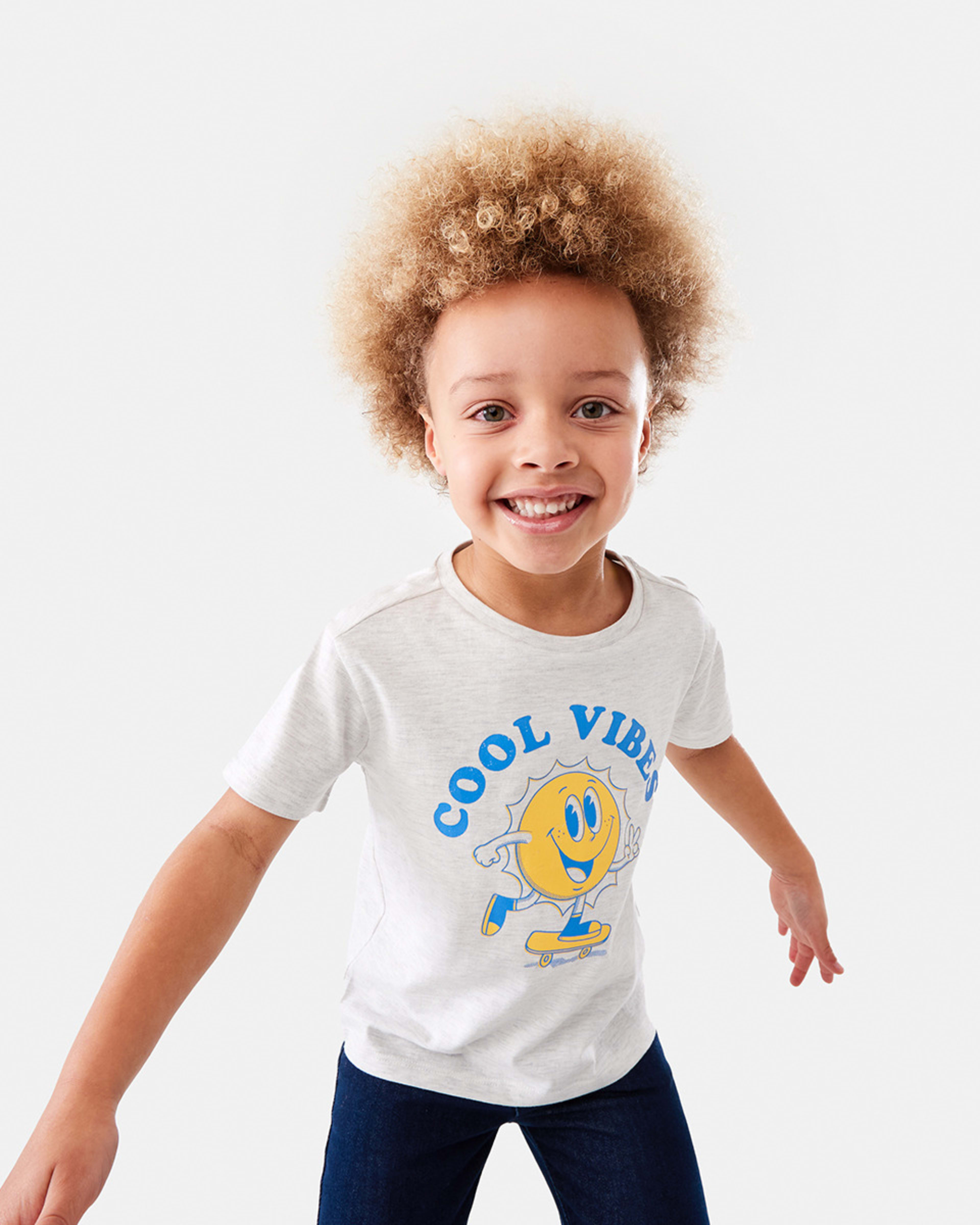 1 Chest Print T-shirt White Sun