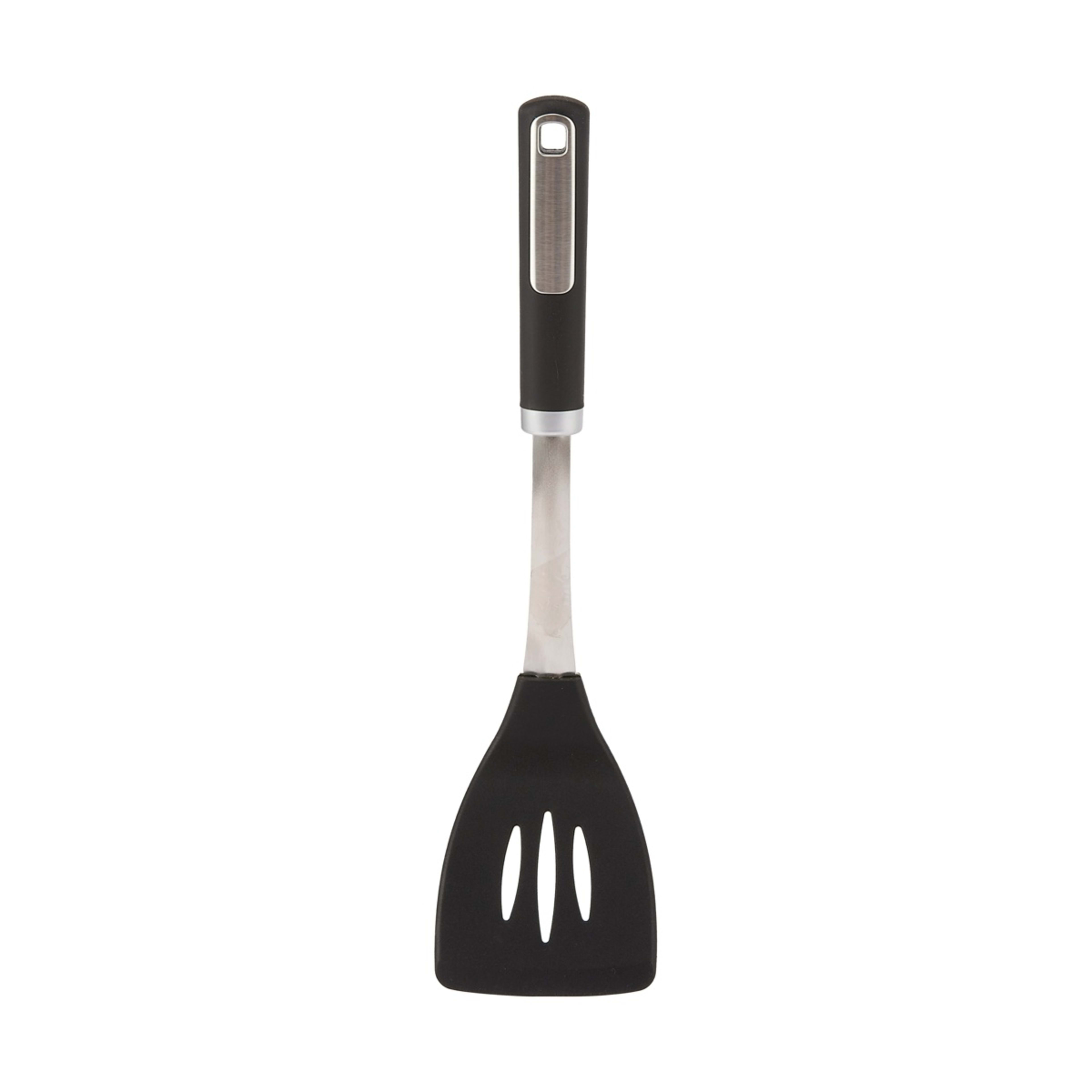 1 Silicone and Stainless Steel Slotted Turner with Soft Touch Handle