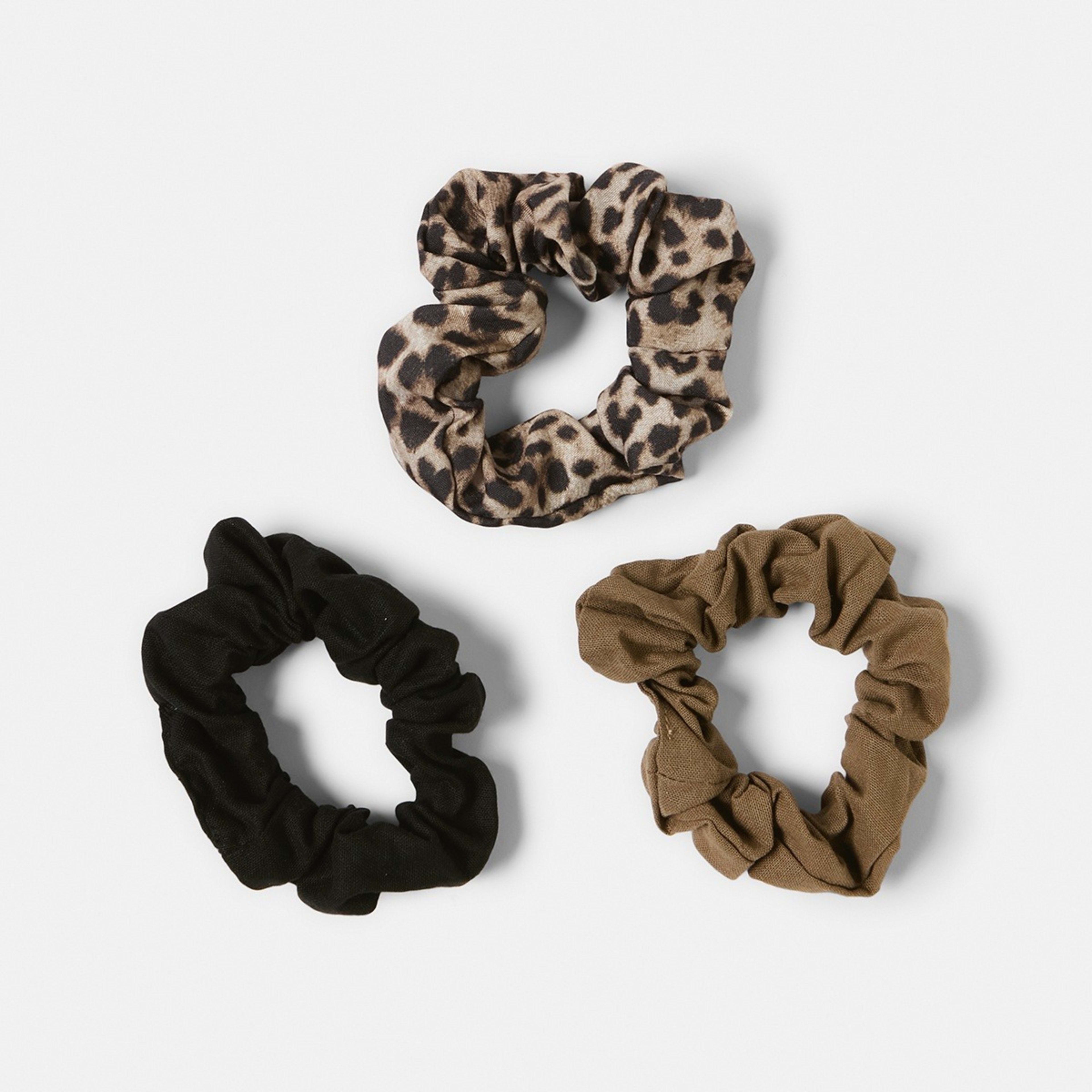 2 3 Pack Linen Look Hair Scrunchies, 2 of 5