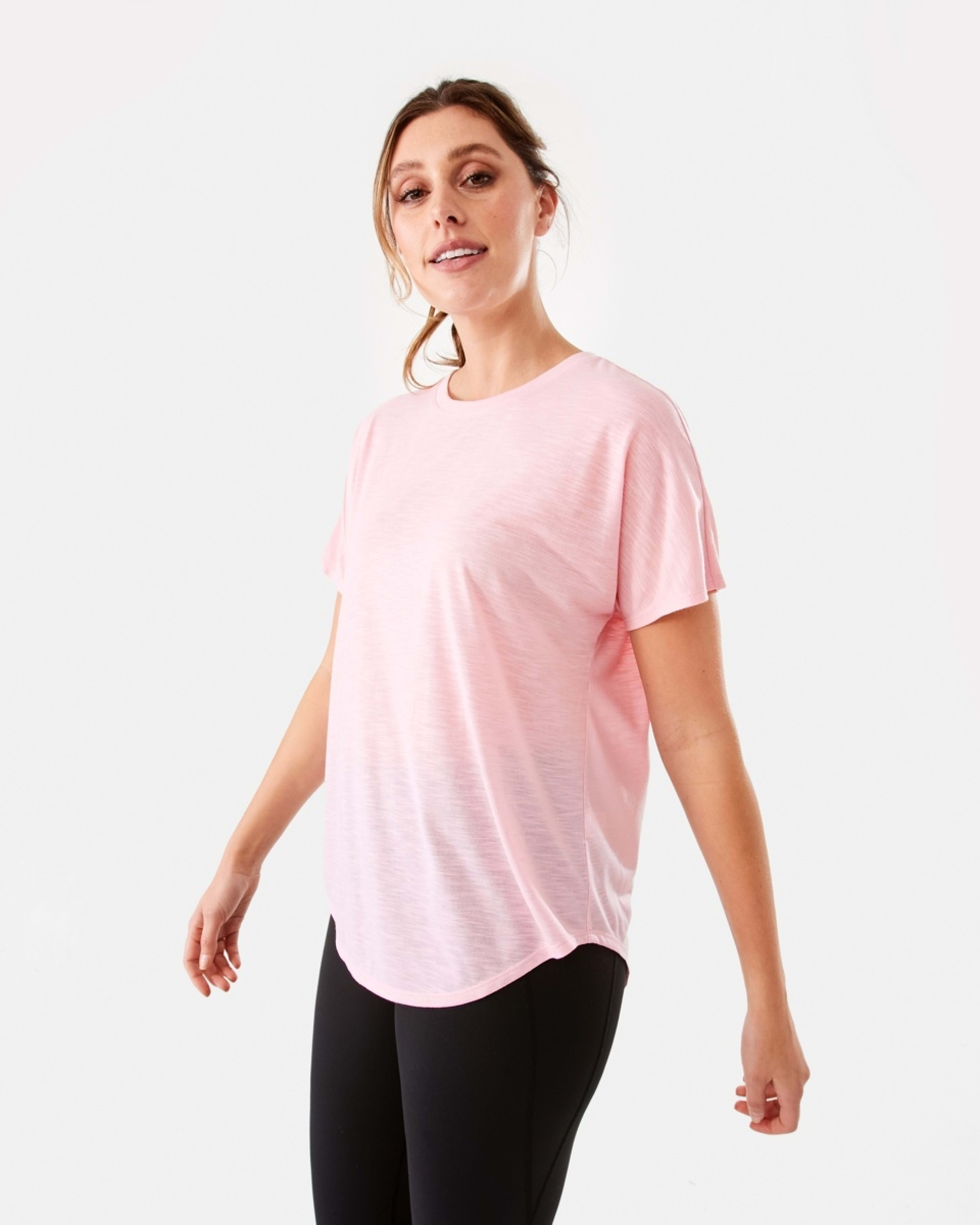 2 Active Womens Relax Sleeve T-shirt FADED PINK, 2 of 6