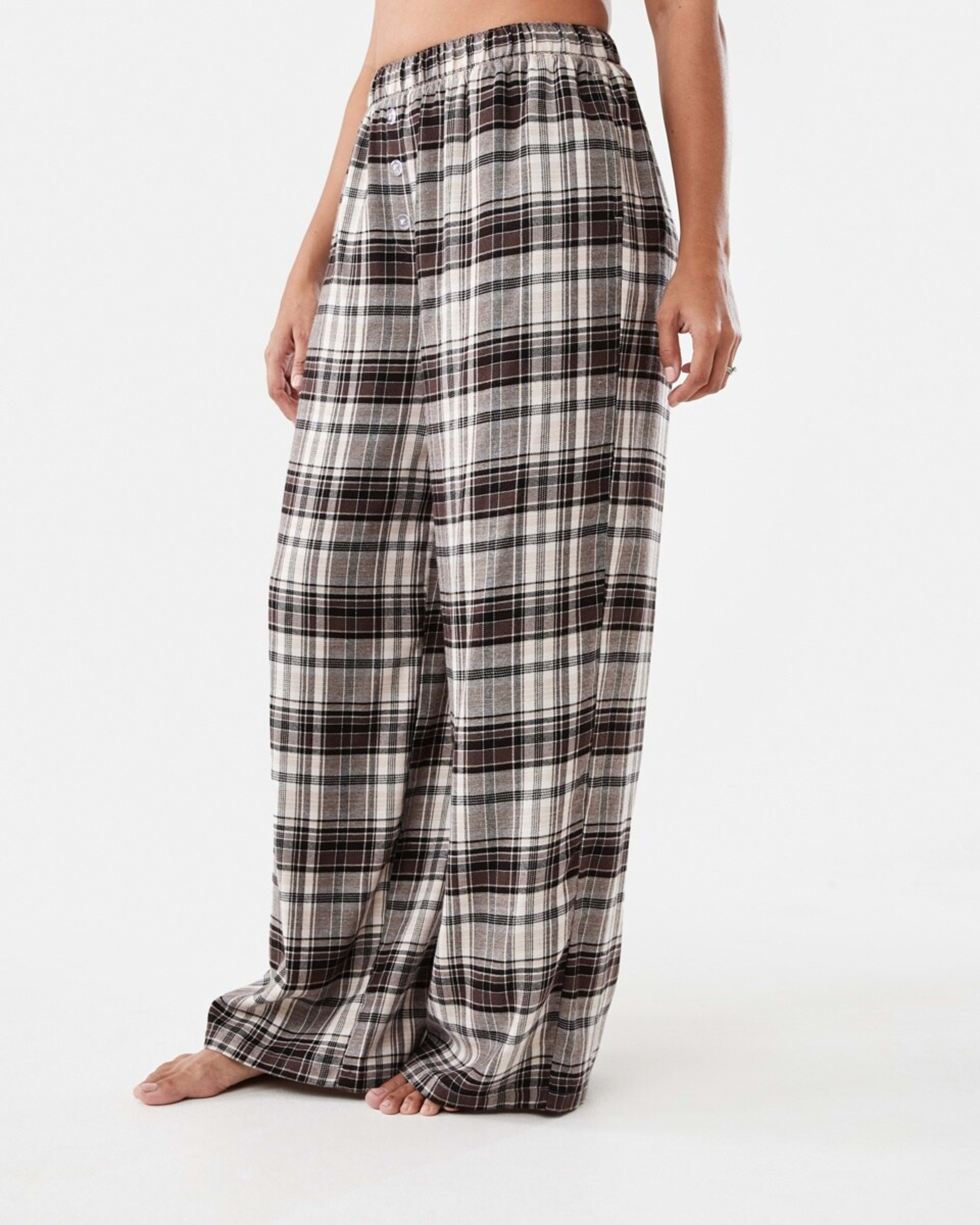 2 Boyfriend Flannel Pants Brwn Chk, 2 of 5