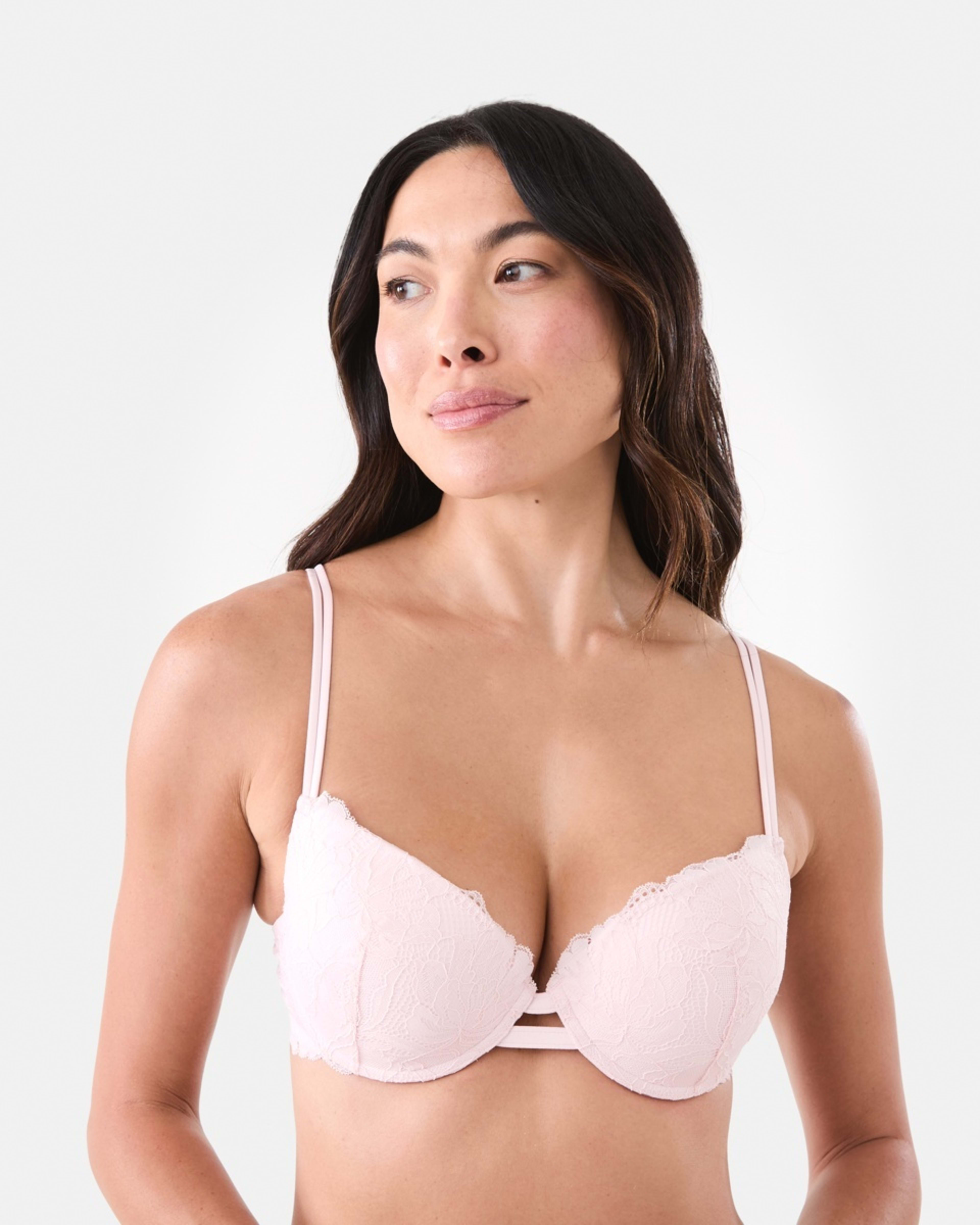 1 Co-ordinated Lace Push-Up Bra Pink Chalk