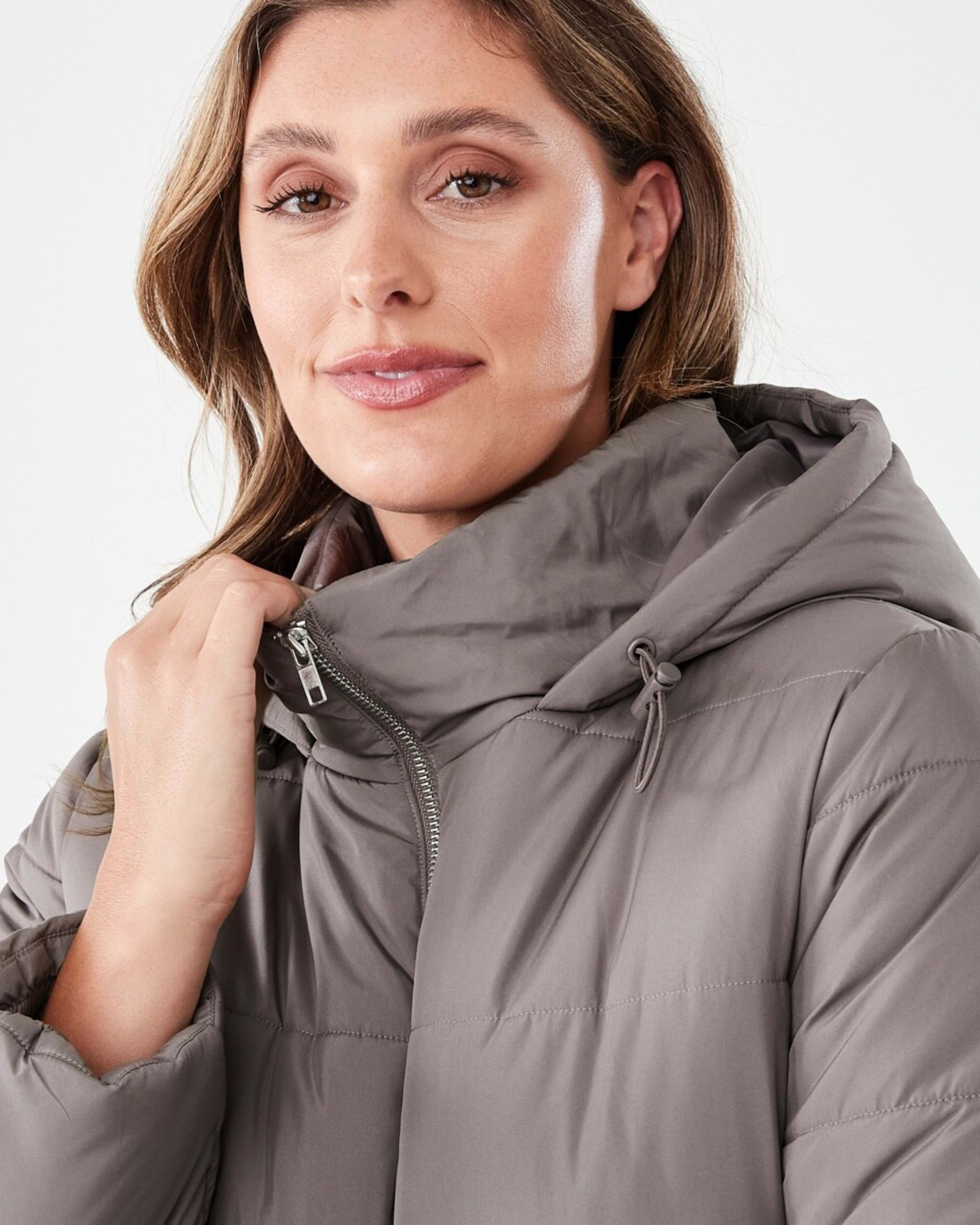 5 Mid Length Puffer Jacket Taupe Brn, 5 of 7