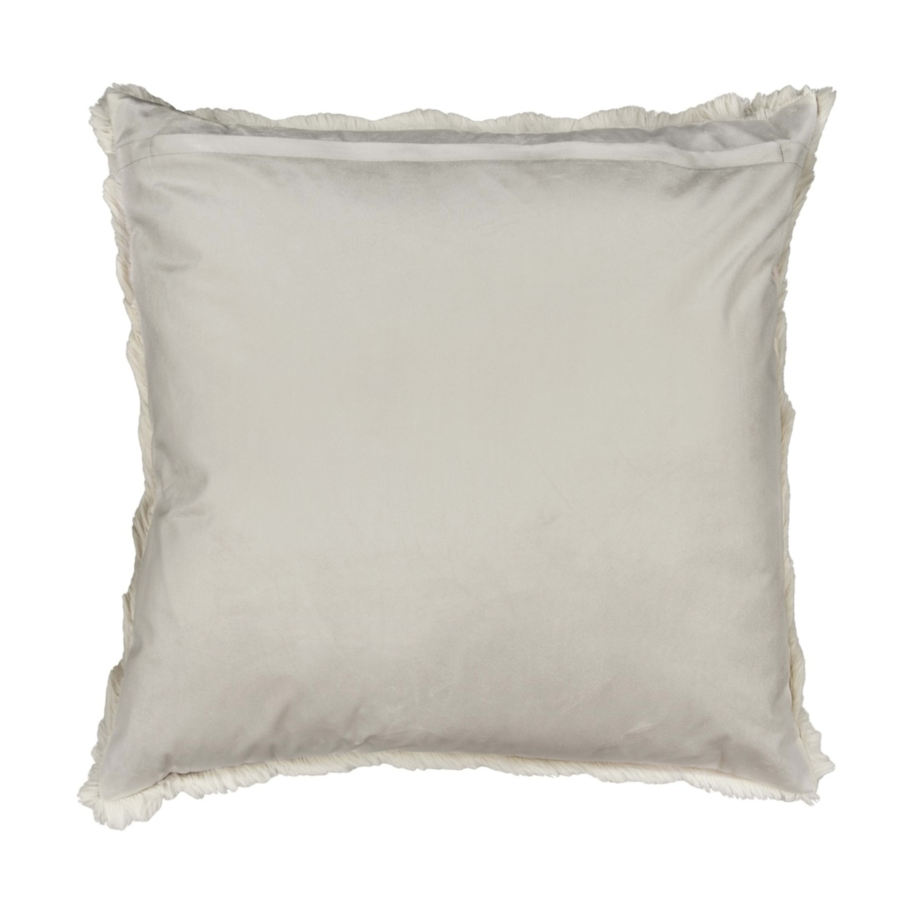 3 60cm Wave Faux Fur Cushion - Taupe, 3 of 4