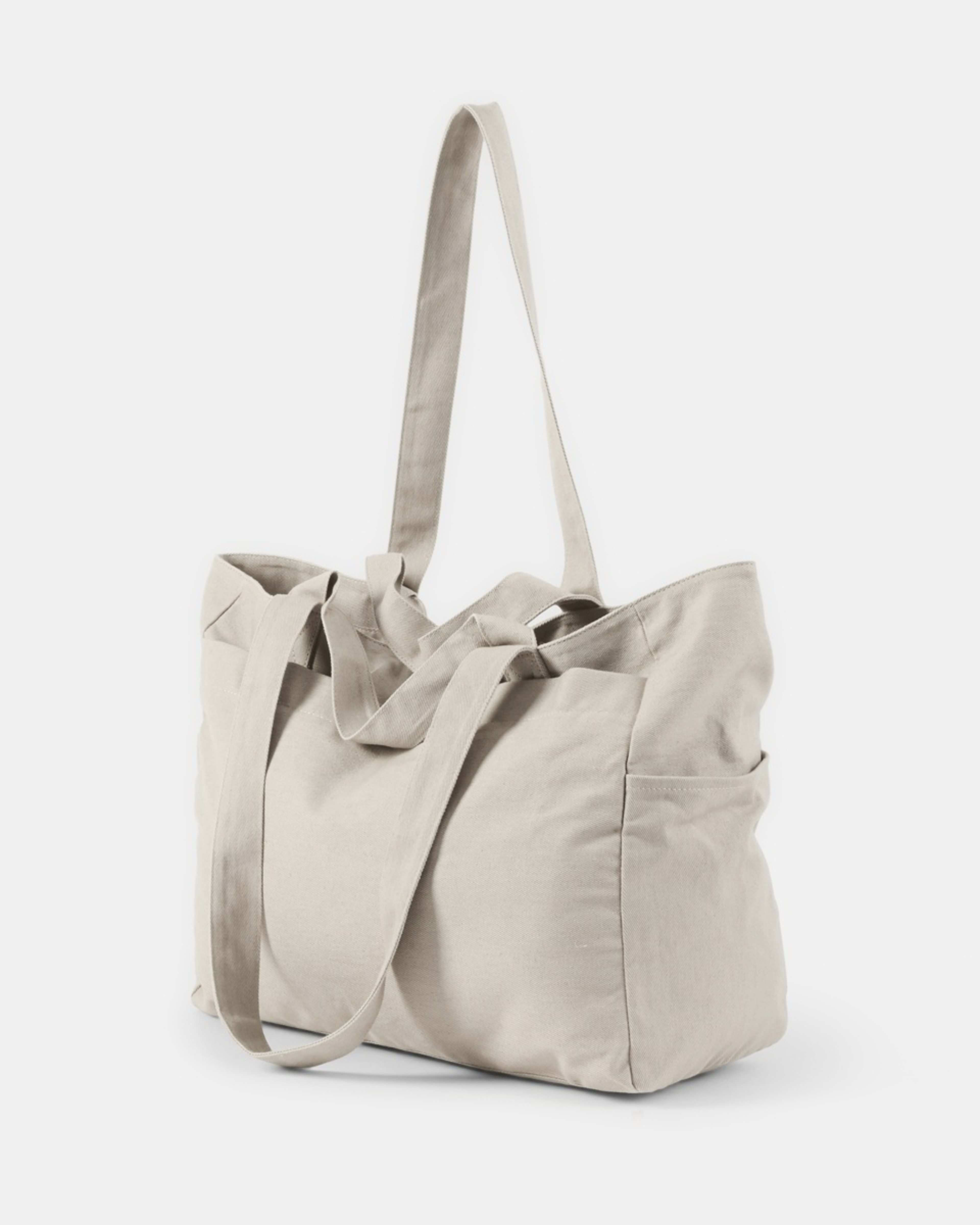 2 Woven Oversized Tote BONE BEIGE, 2 of 5