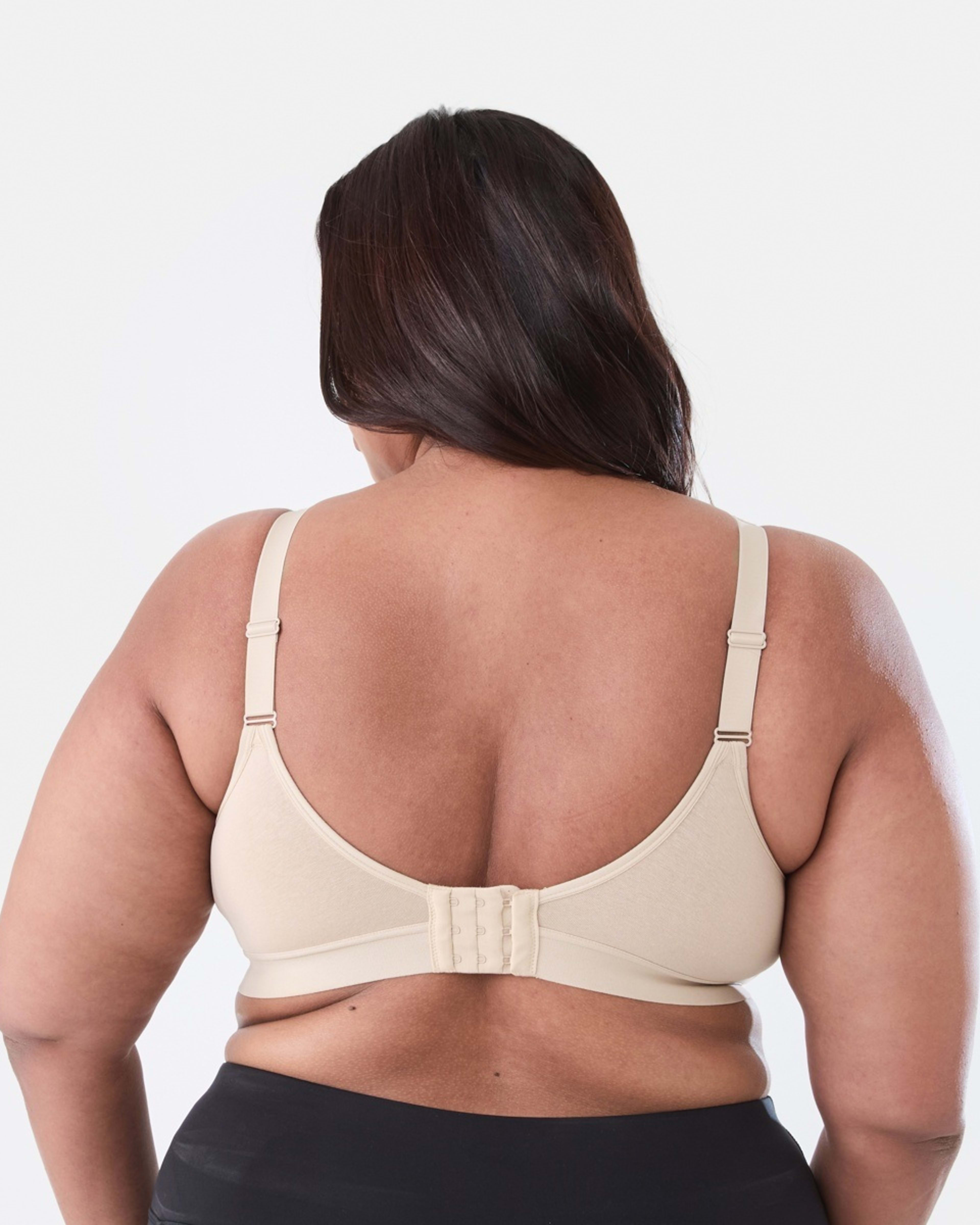 6 2 Pack Full Figure Wirefree Soft Cup Bra BEIGE, BLACK, 6 of 8