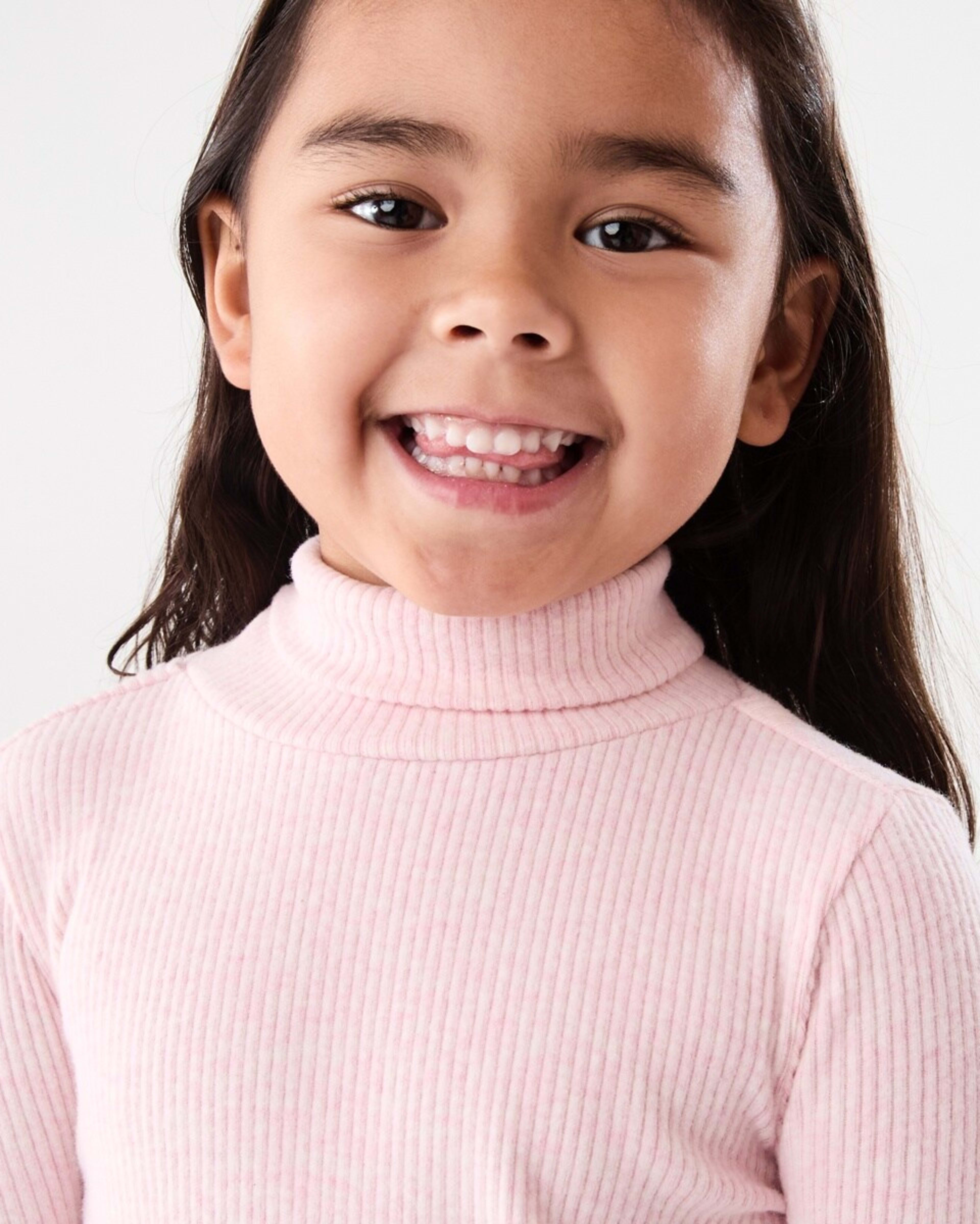 3 Long Sleeve Skivvy Top Pink Marle, 3 of 6