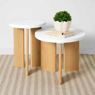 Set of 2 Textured Coffee Tables - Kmart