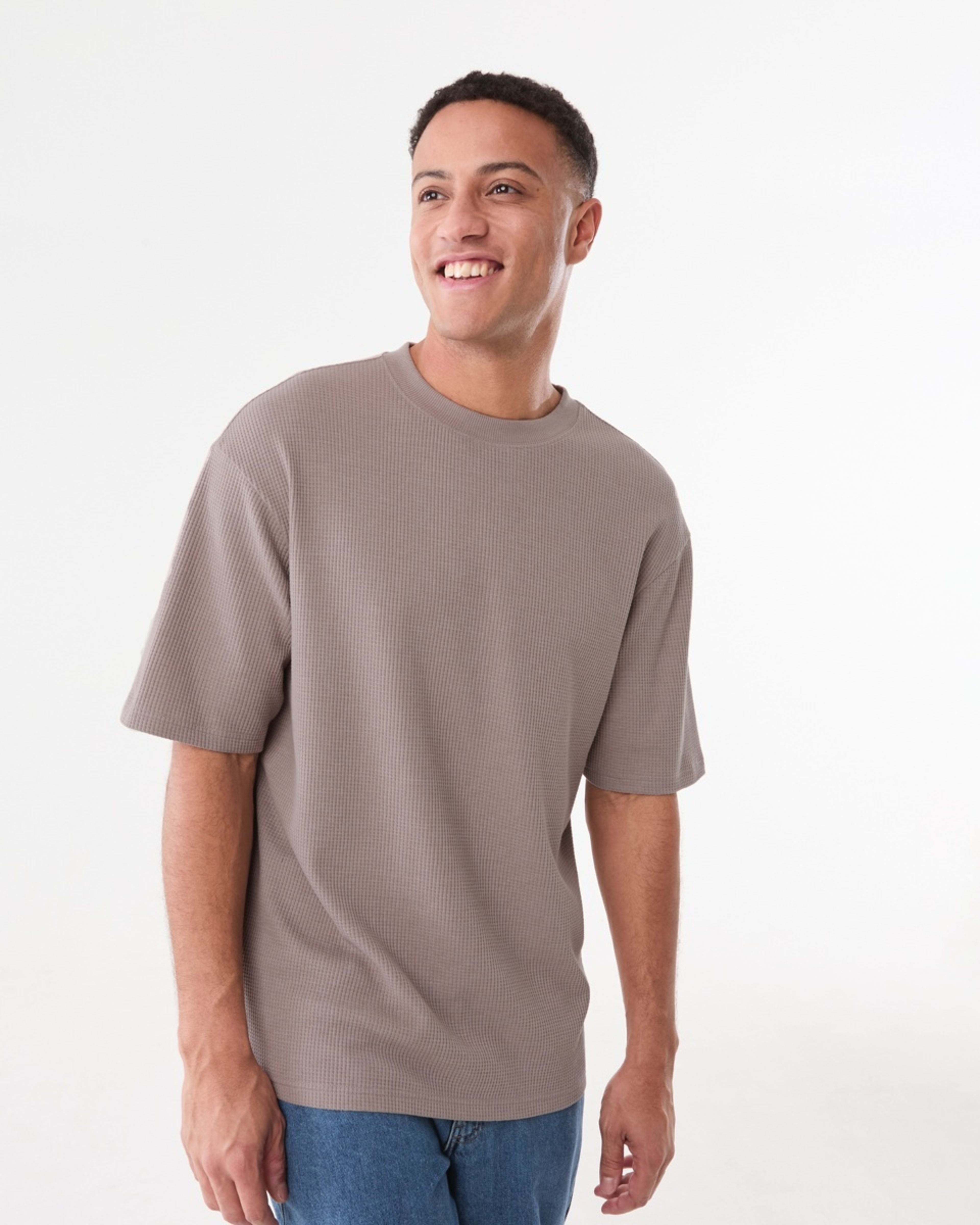 1 Oversized Waffle T-shirt MUSHROOM DUST