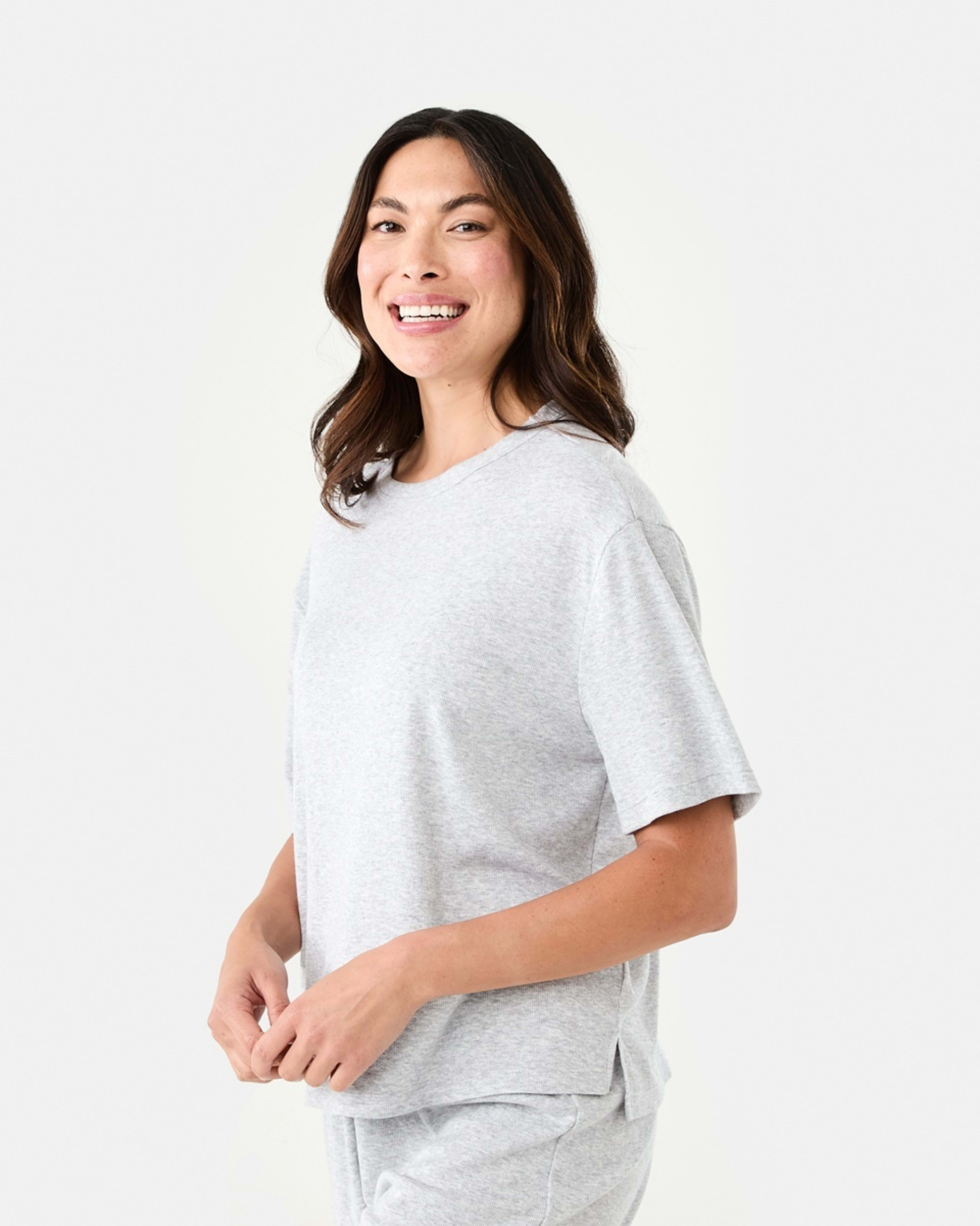 2 Rib Comfort T-shirt Slvr Marle, 2 of 7