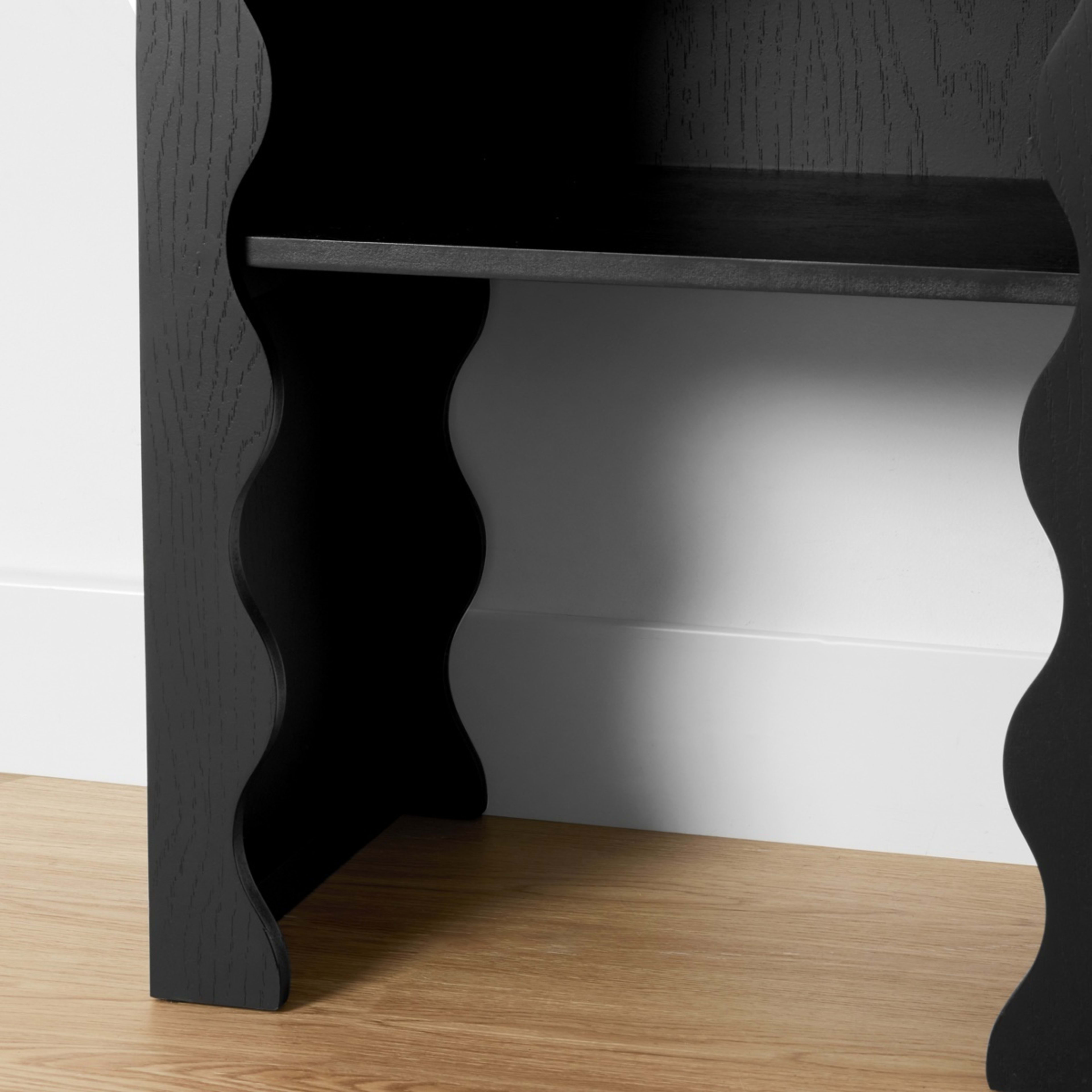 8 Ebony Wave Bedside Table, 8 of 10