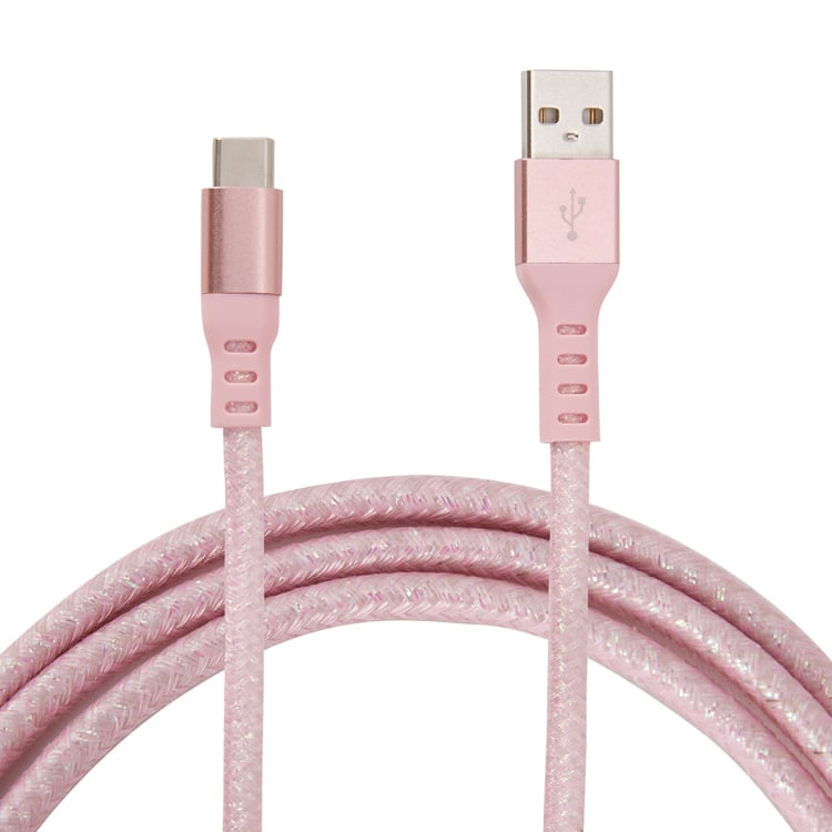 USBC Metal Cable 1m Pink Kmart