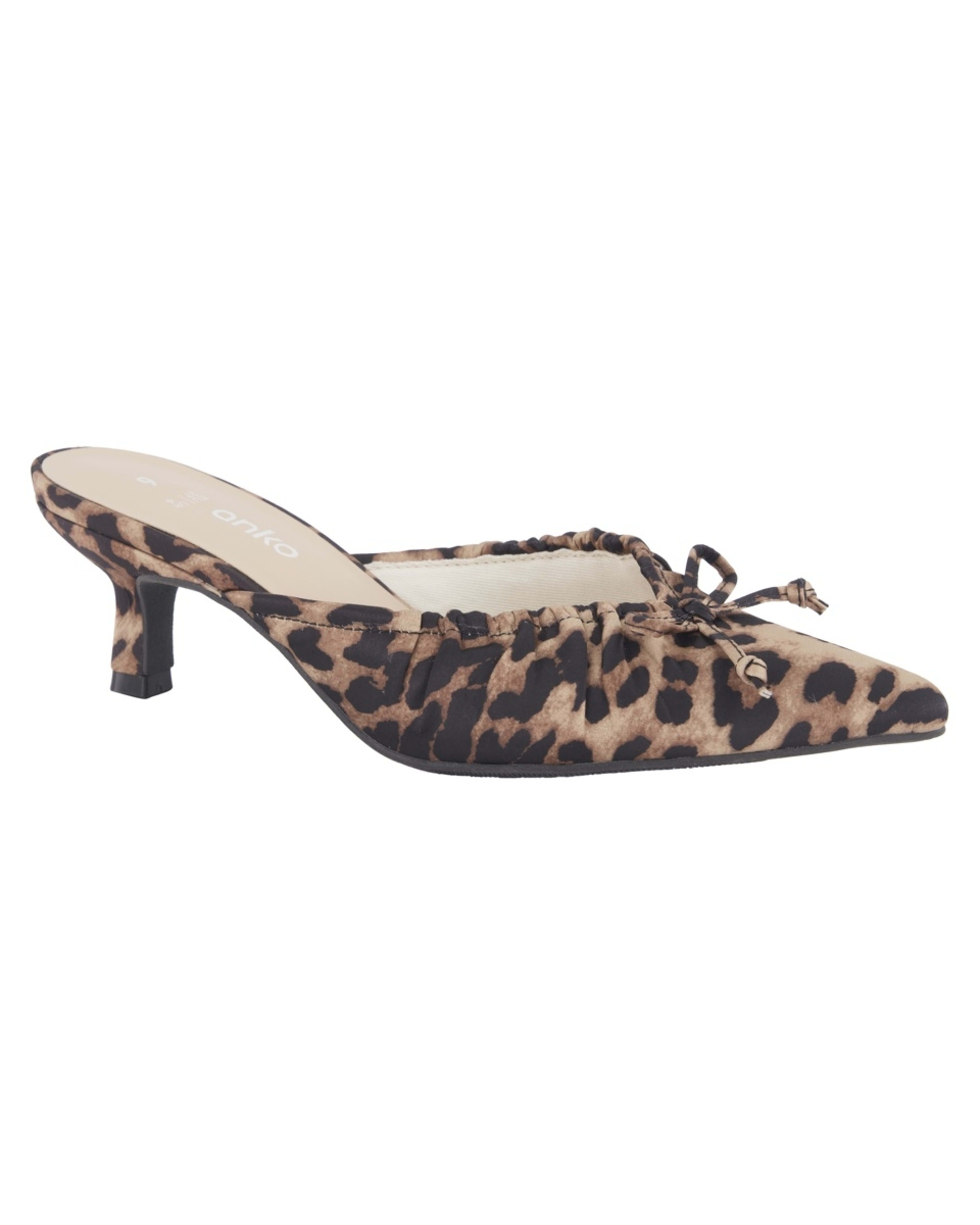 2 Ruched Kitten Heel Mules Leopard, 2 of 5