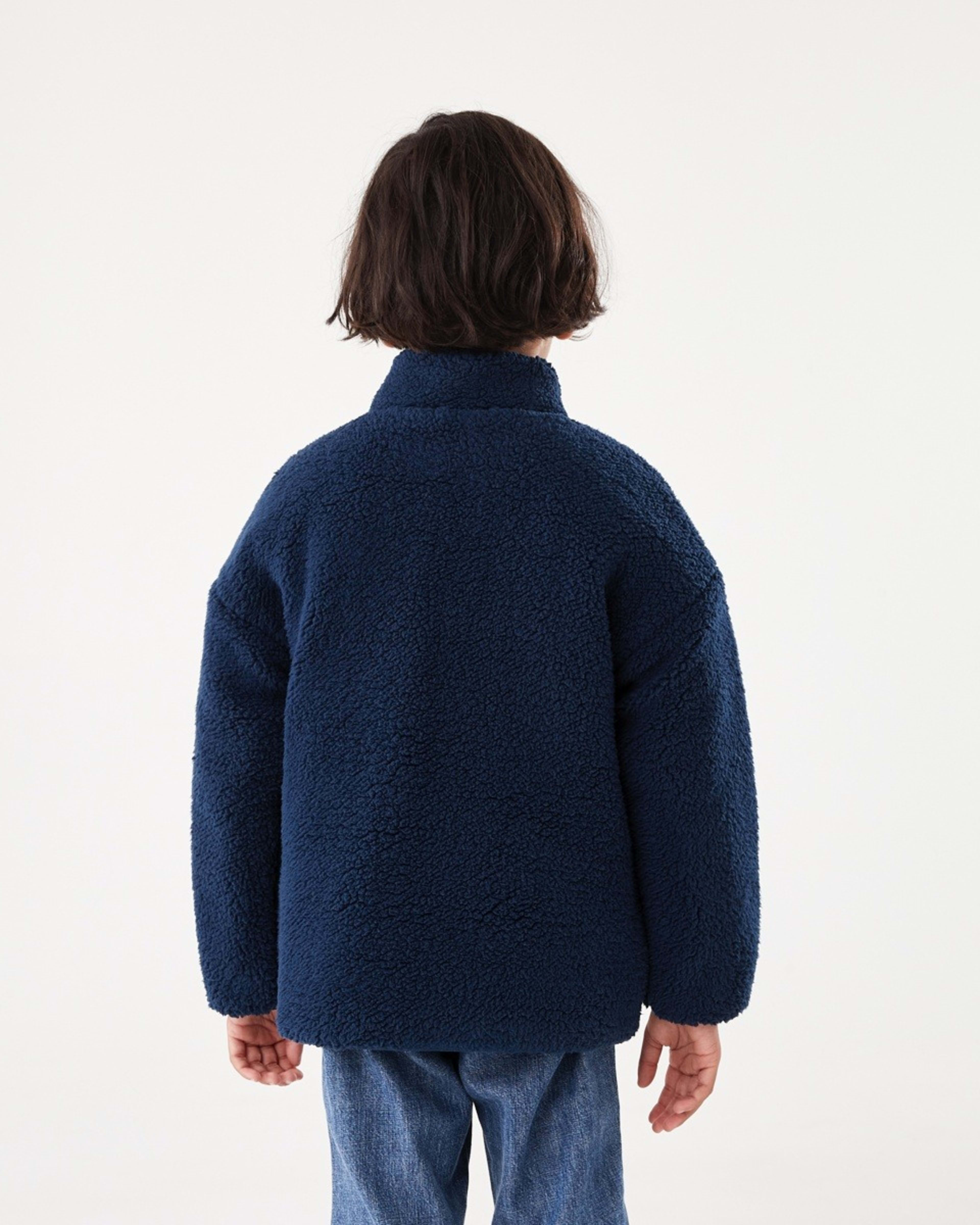 3 Colour Block Sherpa Jacket Dress Blue, 3 of 10