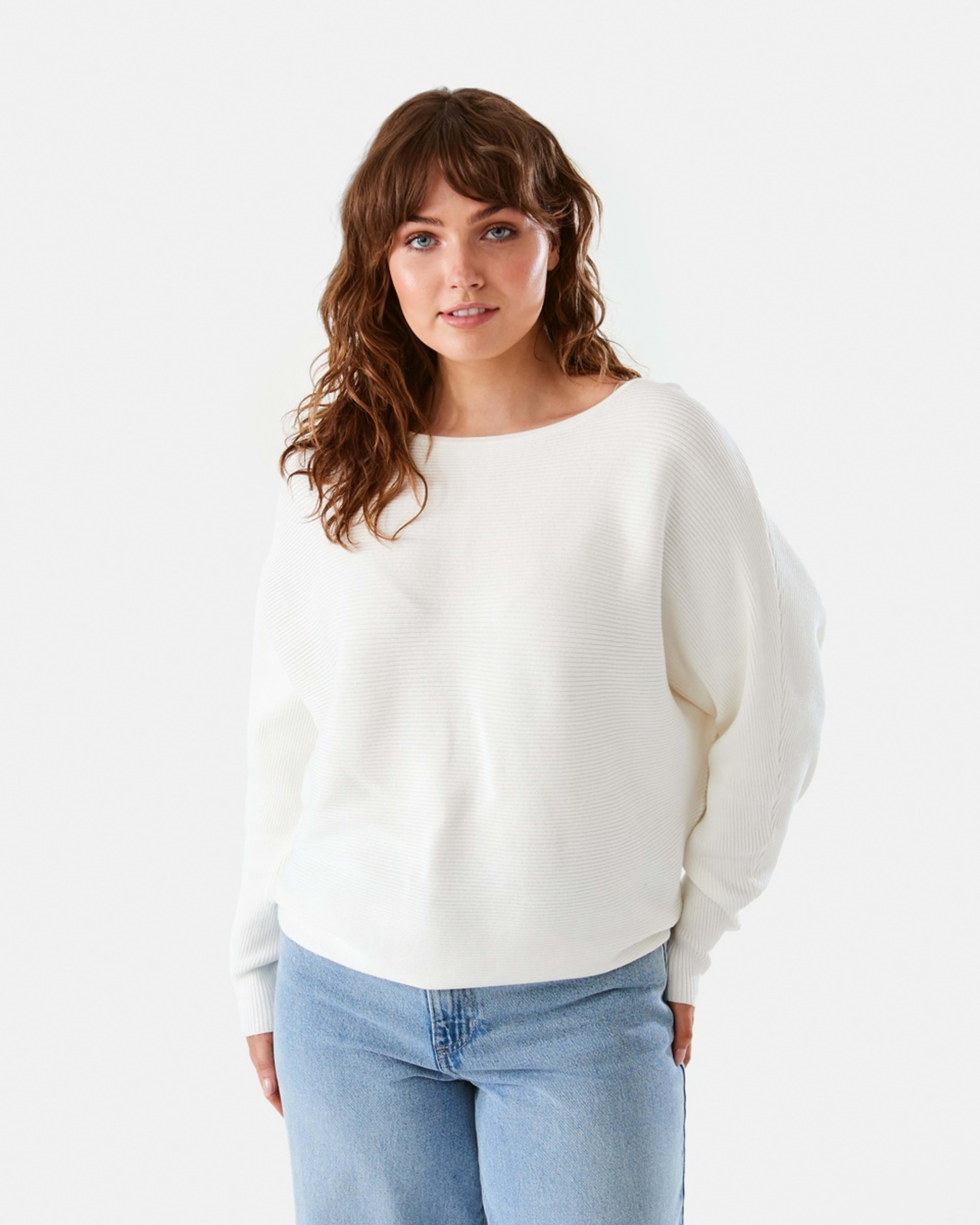 1 Batwing Jumper Ecru, 1 of 6