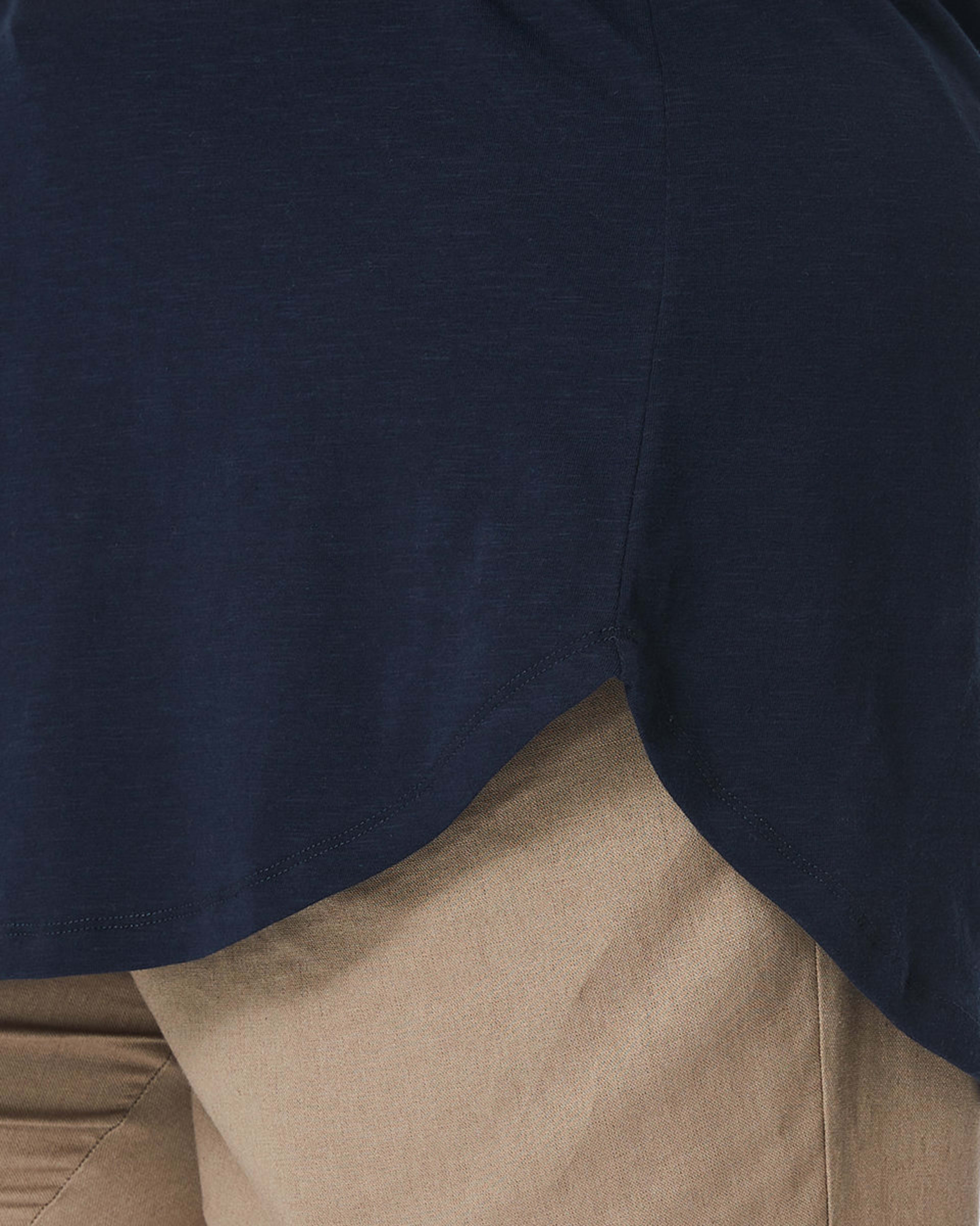 5 Curve Short Sleeve Longline Slub T-shirt SKY CAPTAIN, 5 of 8