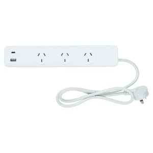 Arlec 3 Outlets 2 USB A&C Powerboard - Kmart