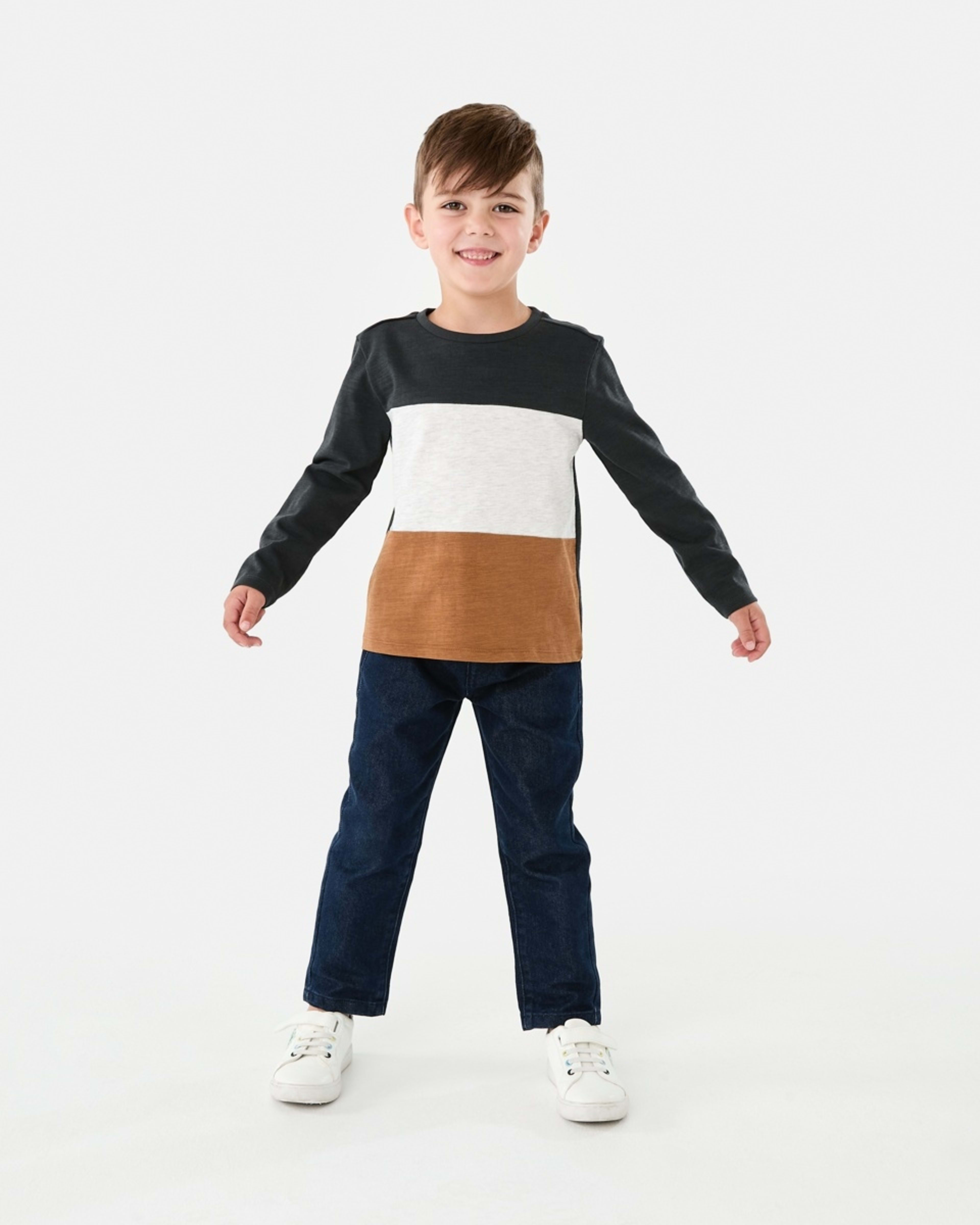 5 Long Sleeve Panel T-shirt Wood Grey, 5 of 8