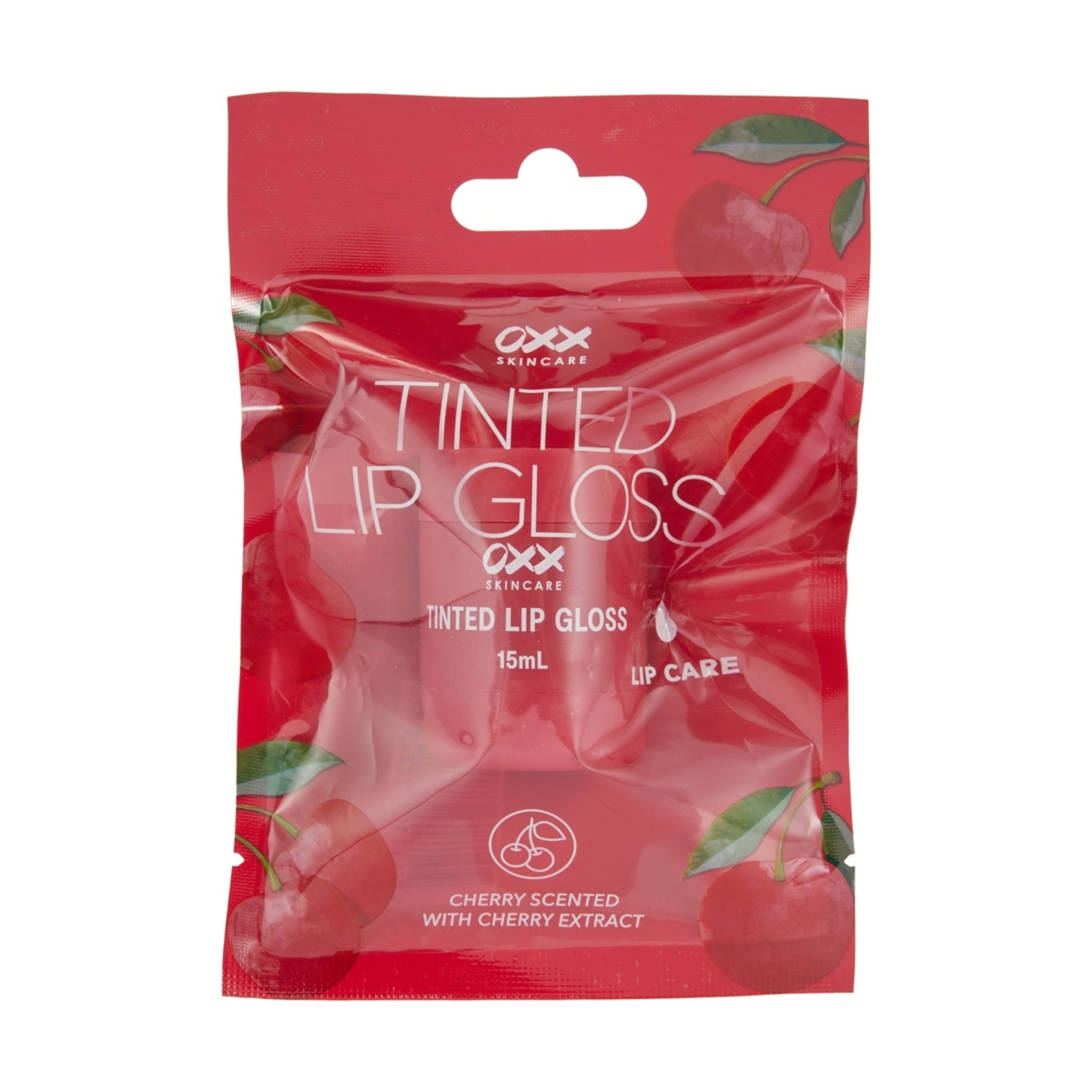 1 OXX Skincare Tinted Lip Gloss 15ml - Cherry Extract and Cherry Scented