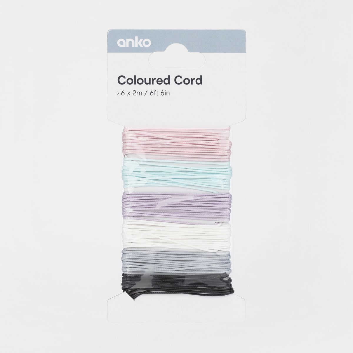 6 Pack Coloured Cord Kmart