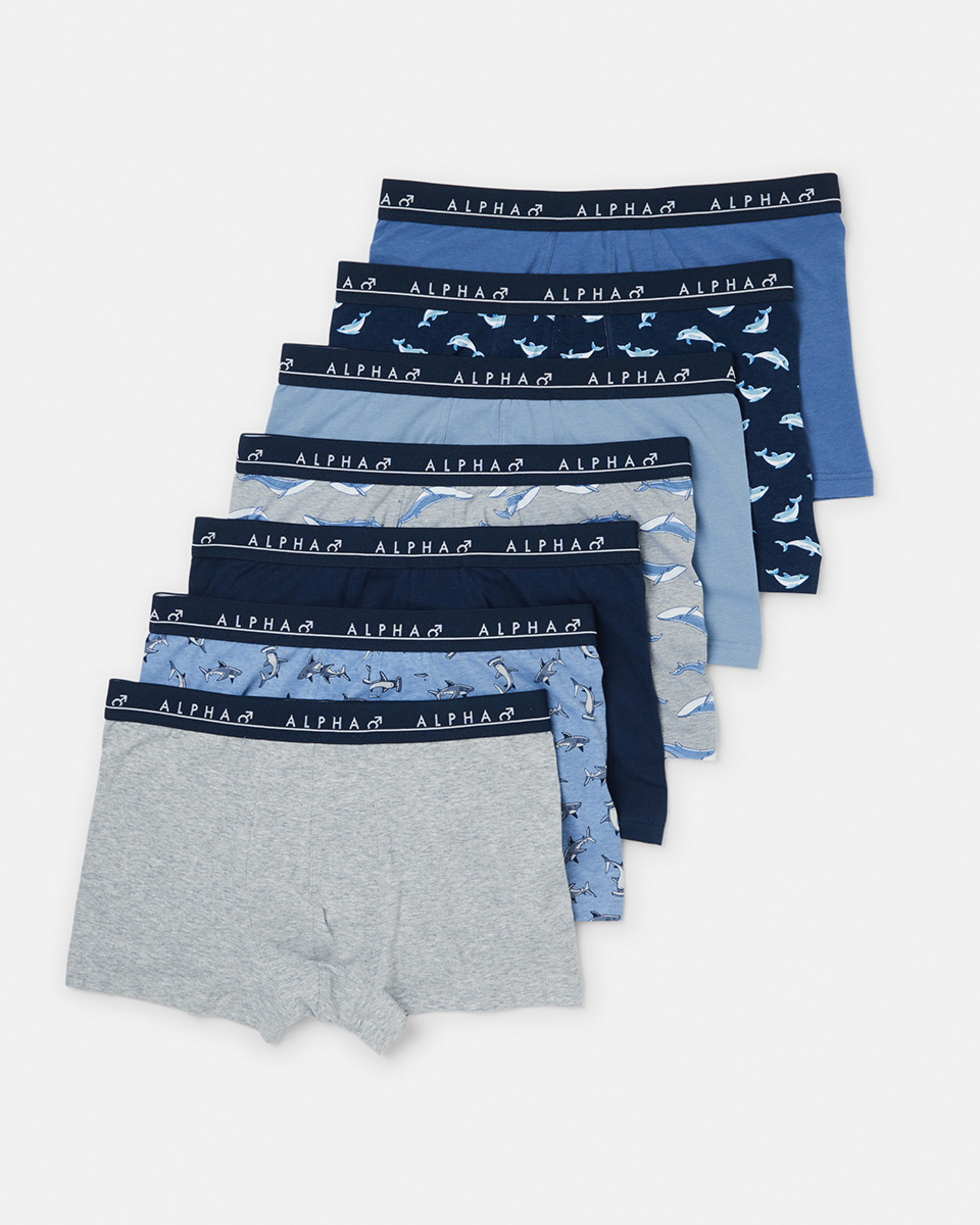 1 7 Pack Printed Trunks MARINE LIFE