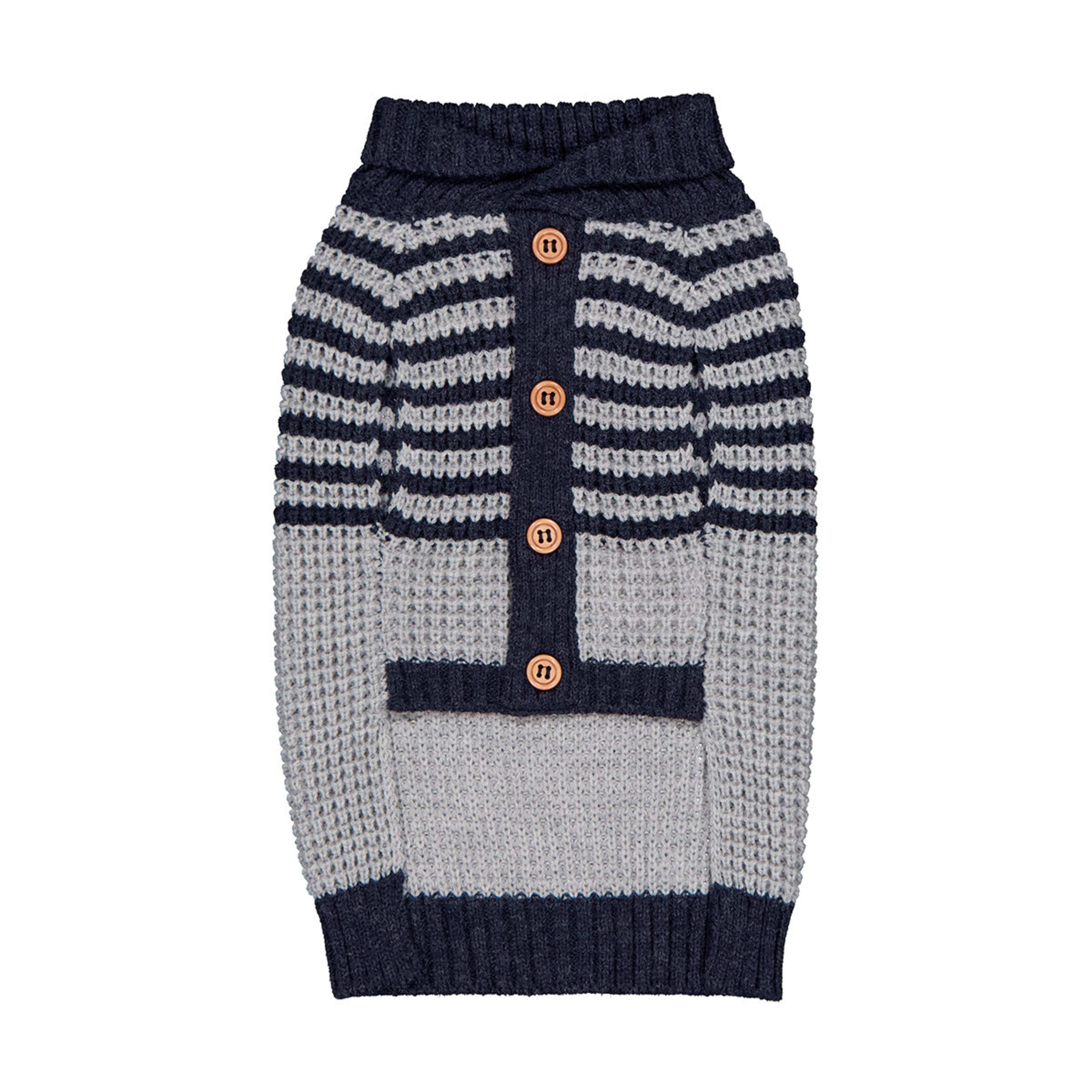 6 Pet Navy Stripe Cardigan - Medium, 6 of 10