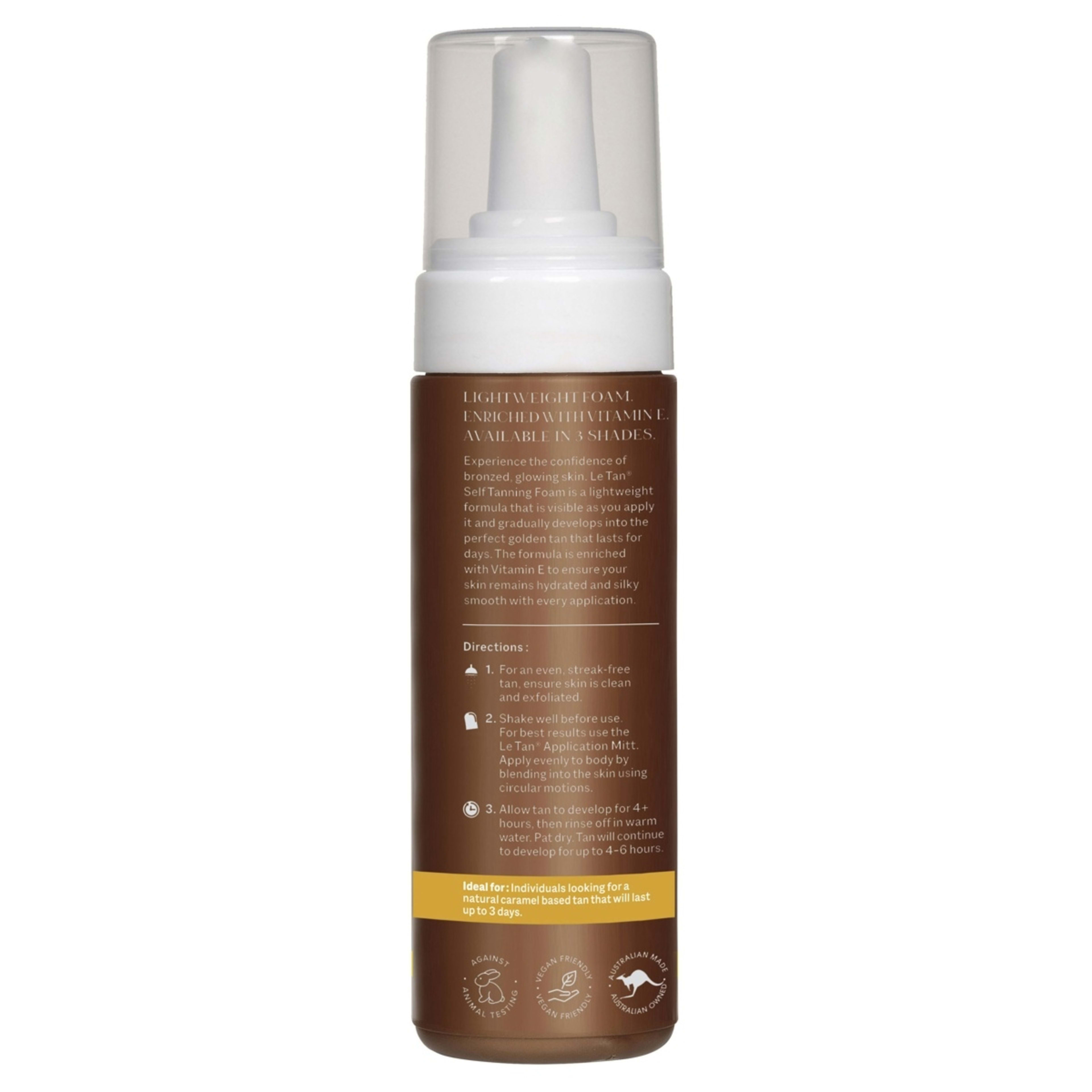 2 Le Tan Classic Self Tanning Foam 180ml - Light Medium, 2 of 5