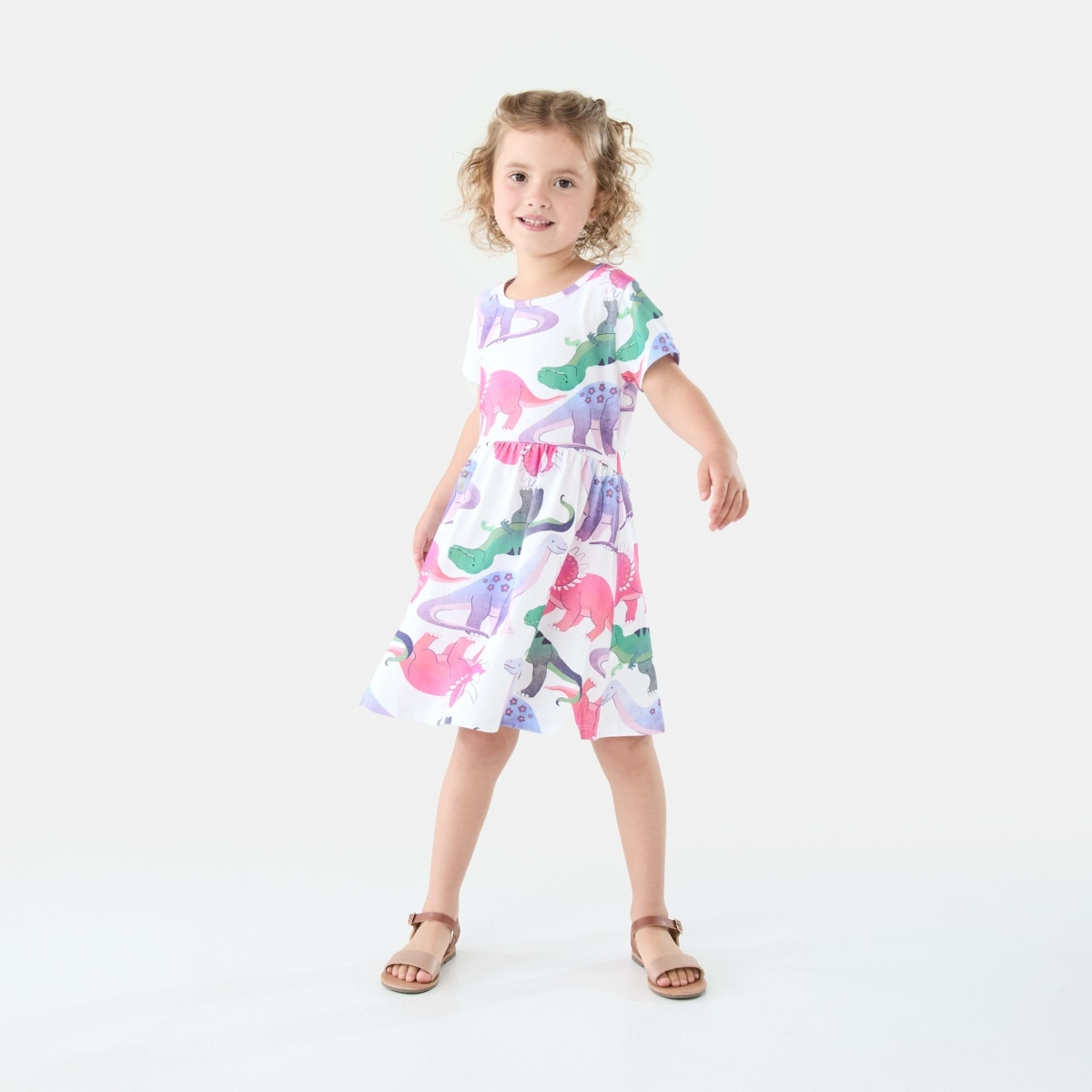 6 Jersey Dress Joyful Dinos White, 6 of 10