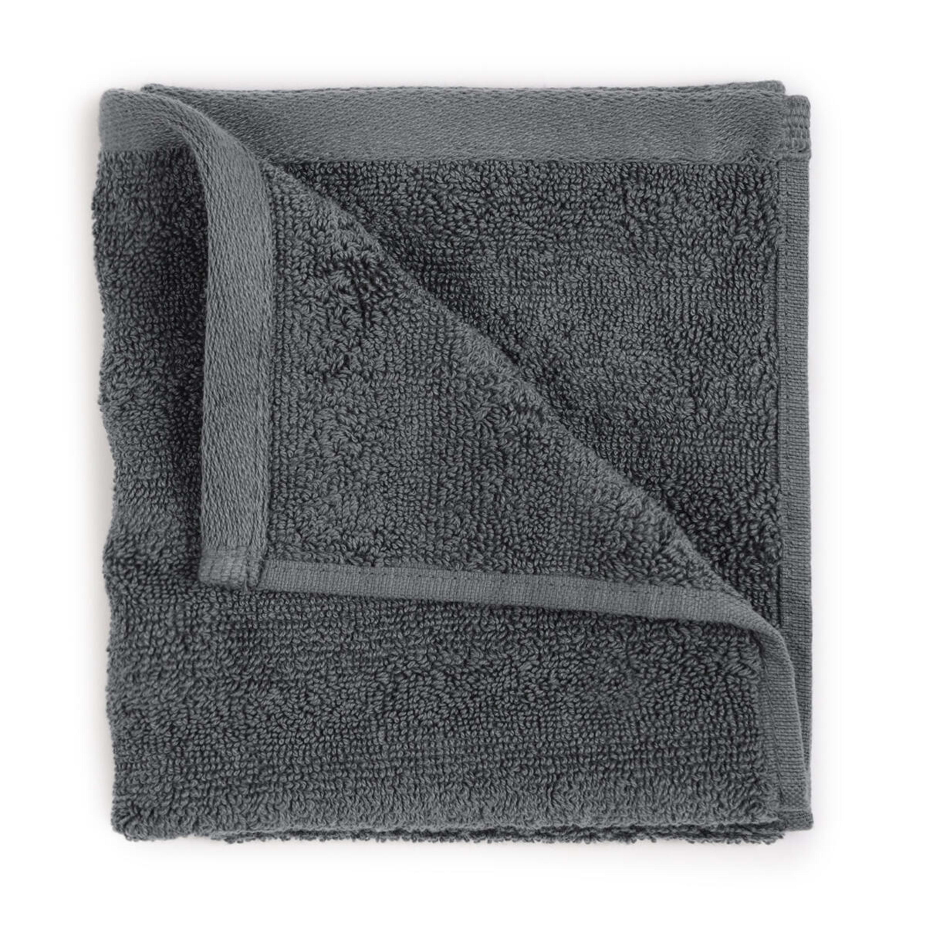 1 Thick Ribbed Australian Cotton Face Washer - Grey, 1 of 5