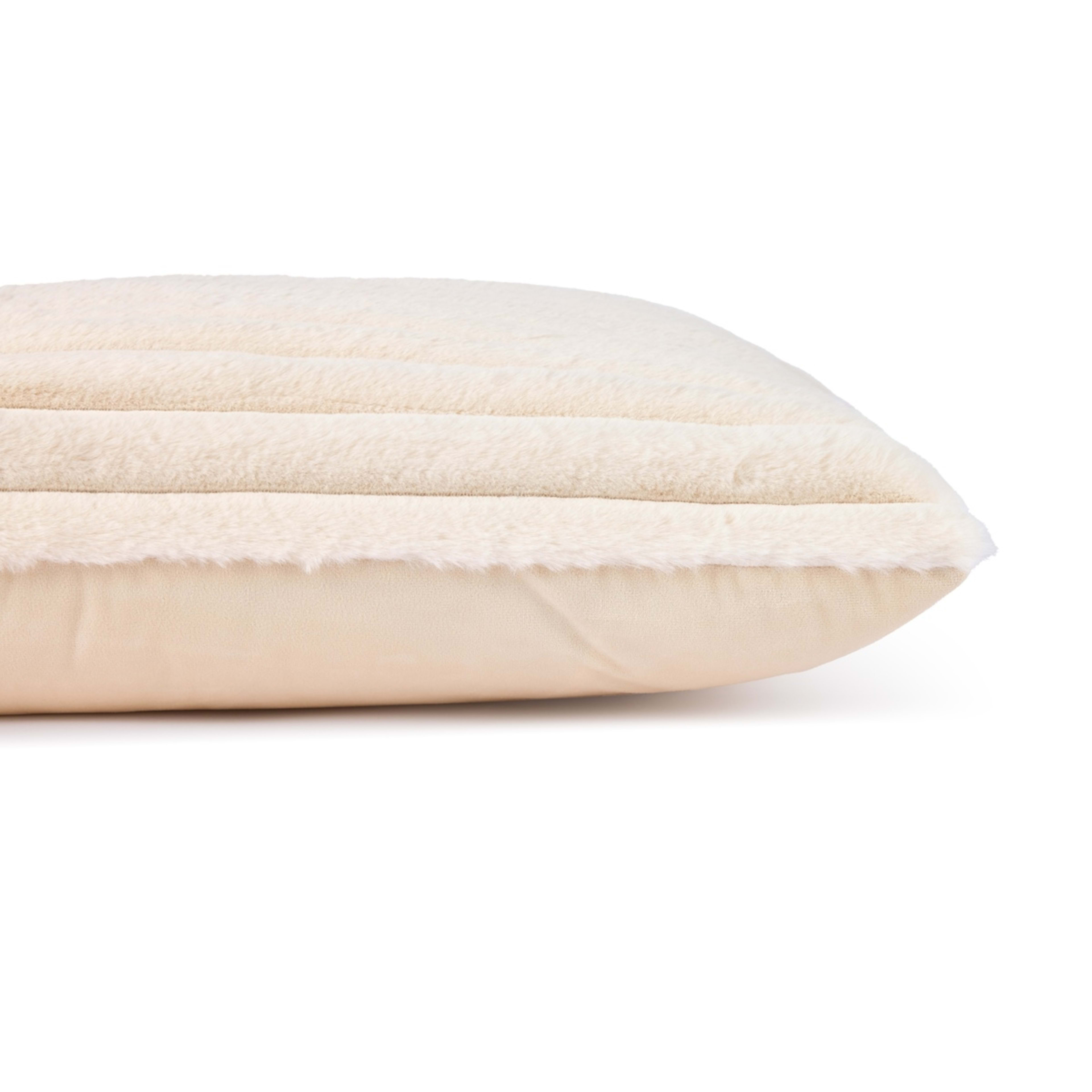 2 60cm Coco Faux Fur Cushion - Ivory, 2 of 4