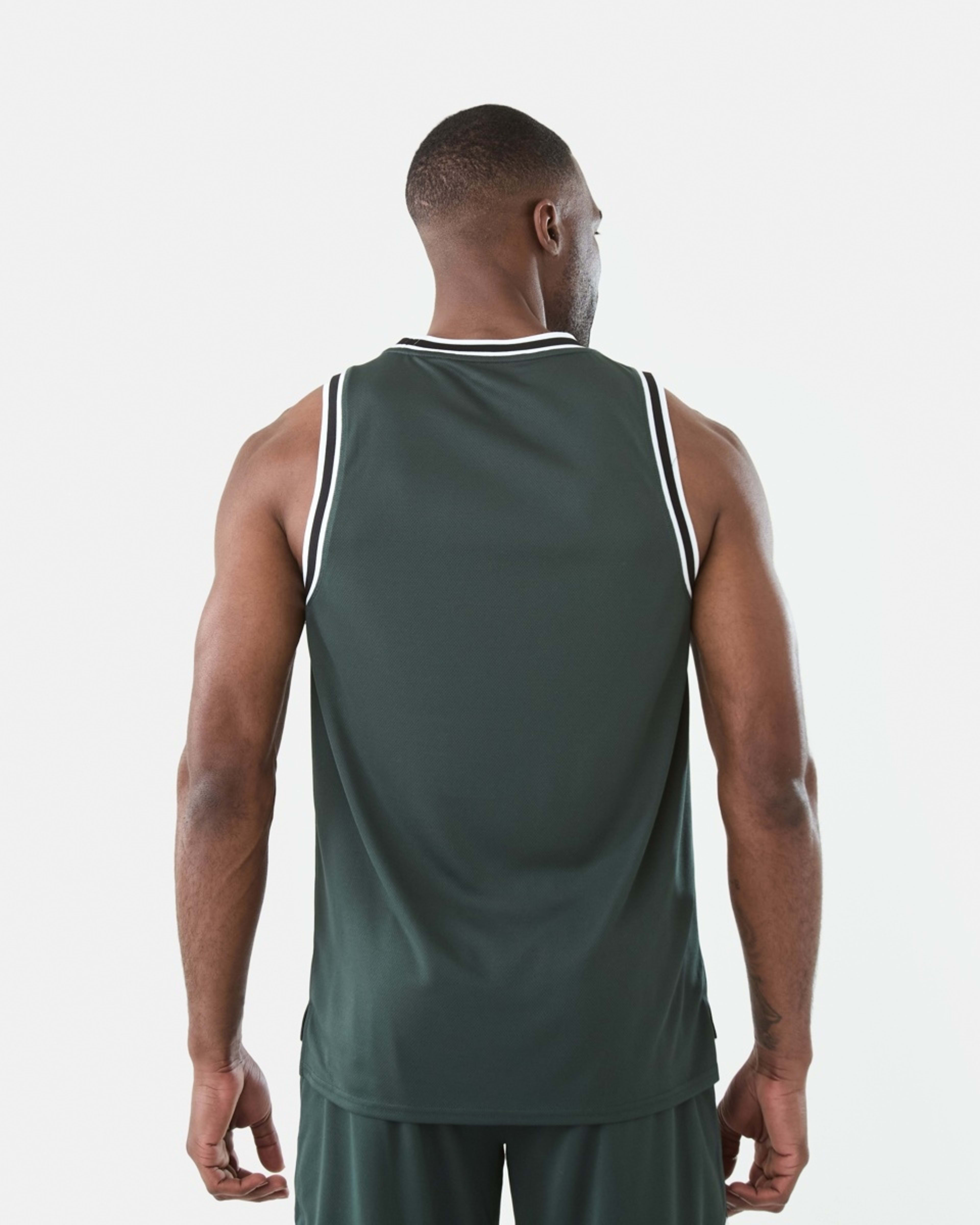 3 Active Mens Basketball Tank Hunt Green, 3 of 6