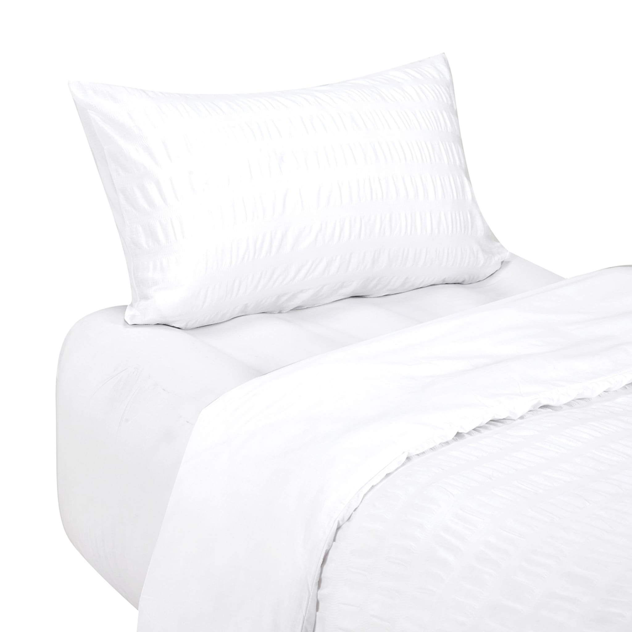 Amity Seersucker Quilt Cover Set Single Bed, White Kmart