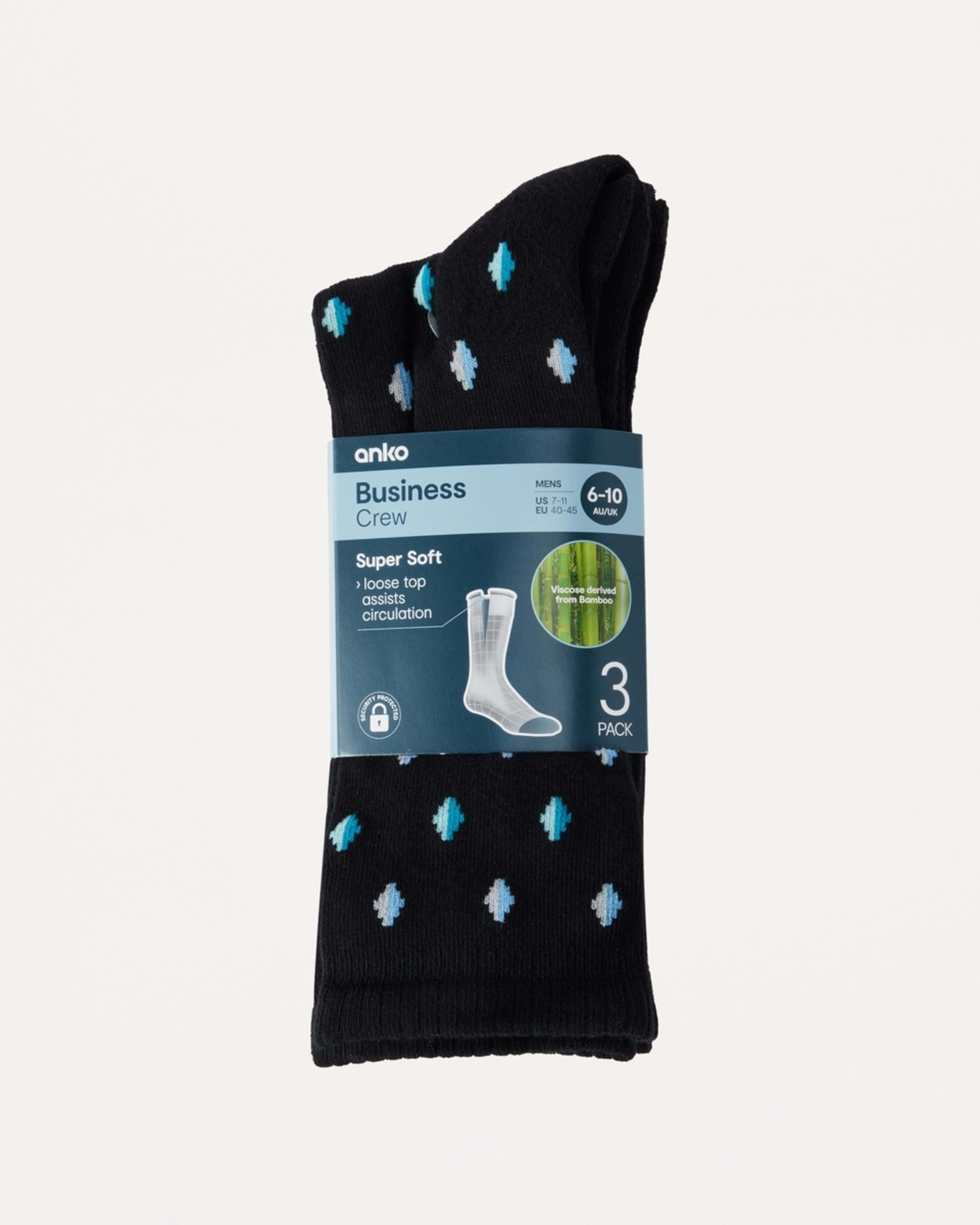 3 3 Pack Bamboo Business Socks BLACK SPOT, 3 of 3