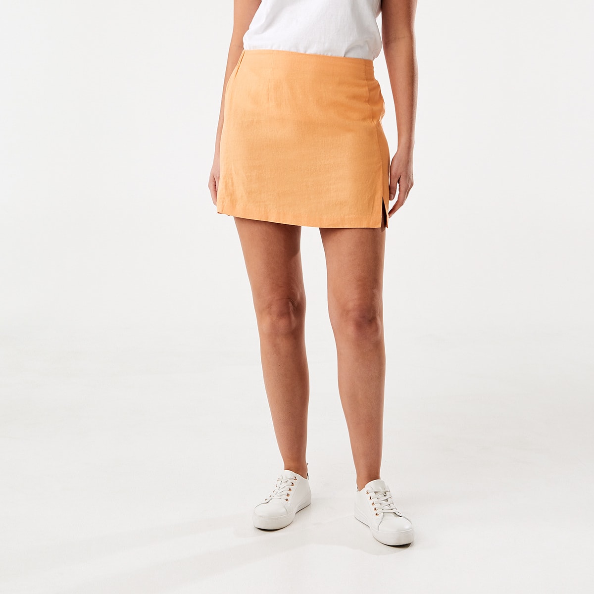 Linen Blend Mini Skirt Kmart