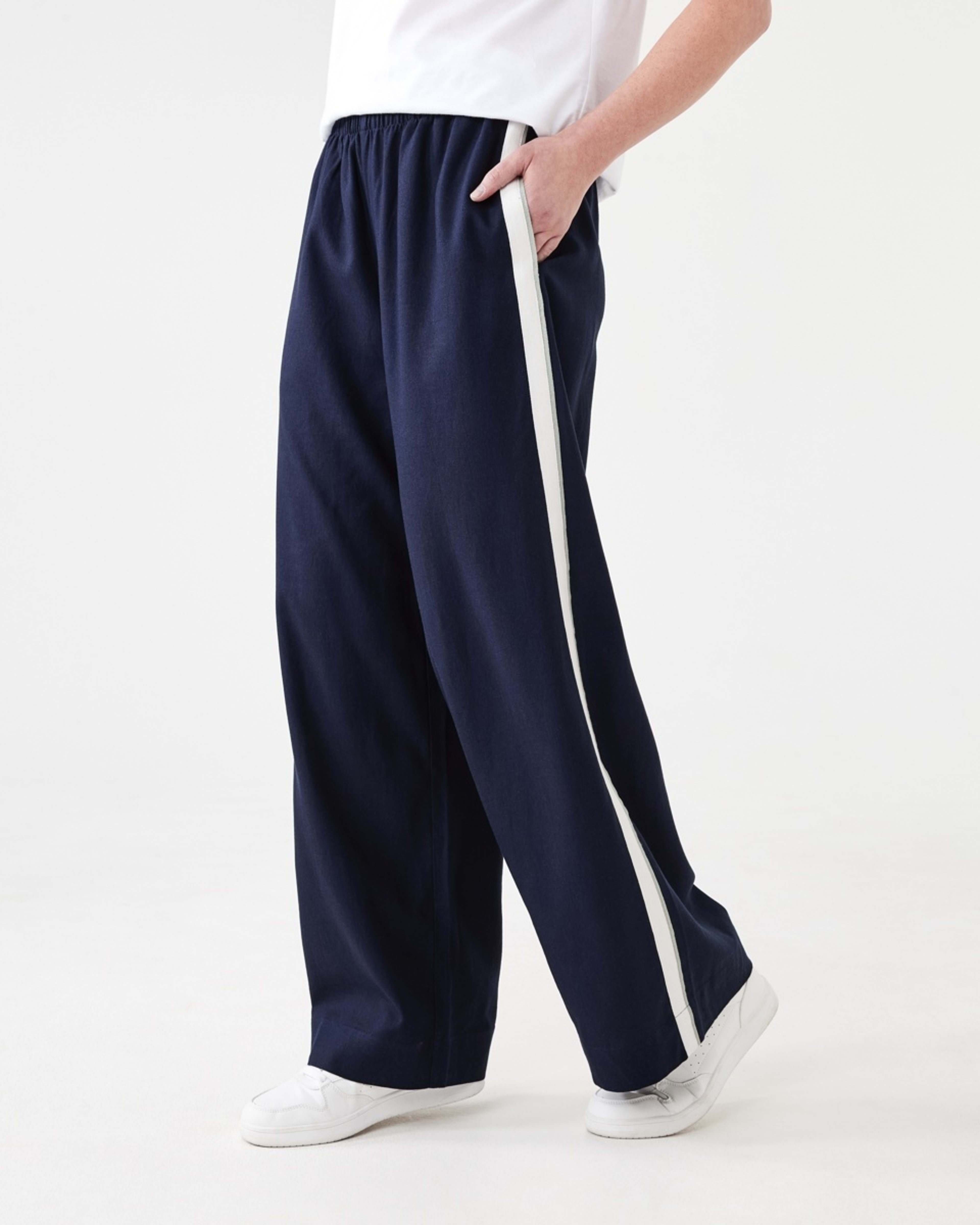 2 Wide Leg Side Tape Pants NAVY BLAZER, 2 of 6